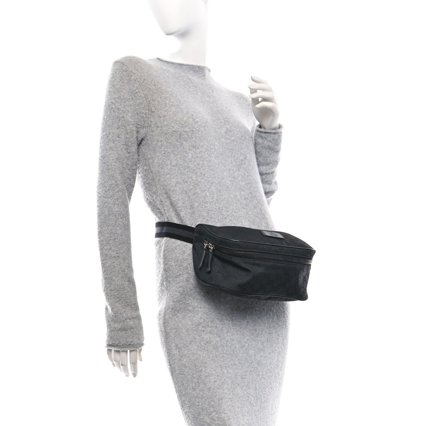 Nylon Monogram Fanny Pack Belt Bag Black
