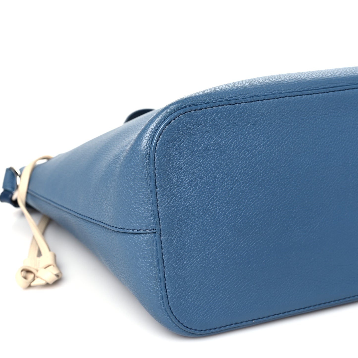 Calfskin Lockme Bucket Blue Jean