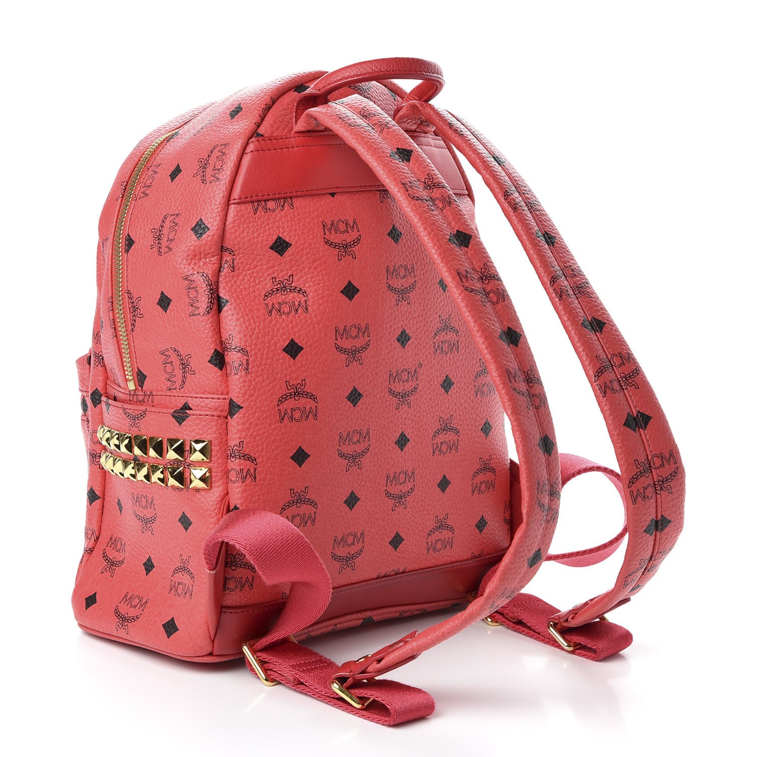 MCM Visetos Side Stud Small Stark Backpack Corail 2 of 10