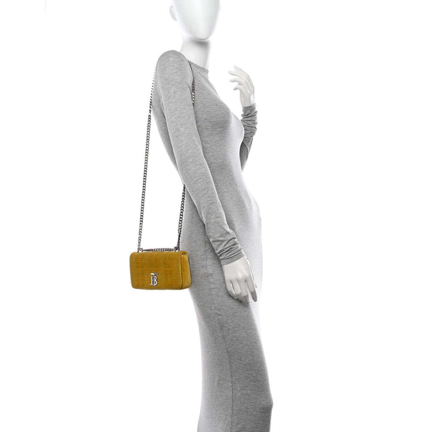 Velvet Quilted Mini Lola Bag Yellow