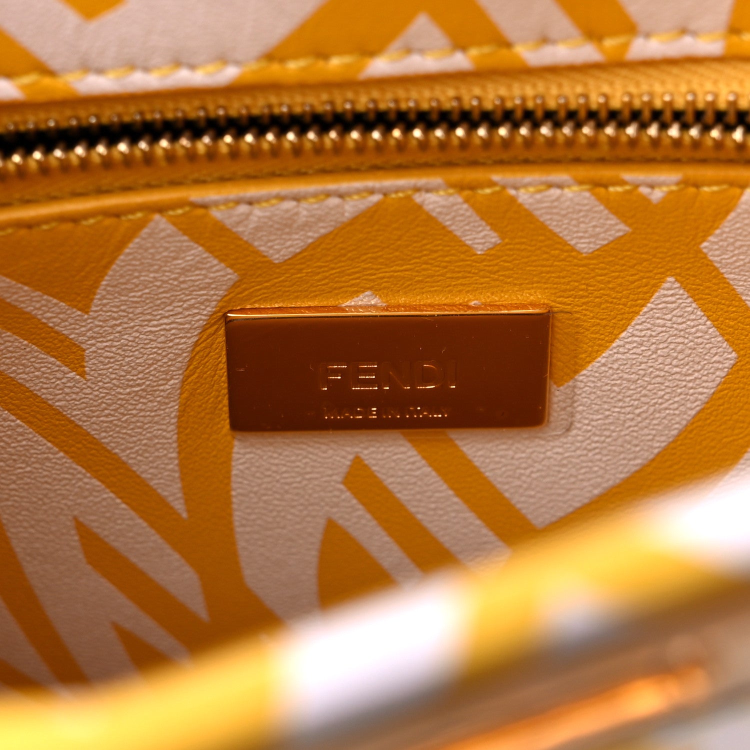 Fendi X SARAH COLEMAN Vitello Liberty Shiny Nappa Plexiglass FF Vertigo Mini Peekaboo Iconic Satchel Mimosa White 6 of 9