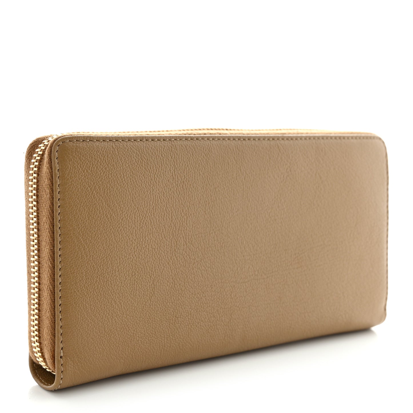 Chevre Belle De Jour Zip Around Wallet Beige