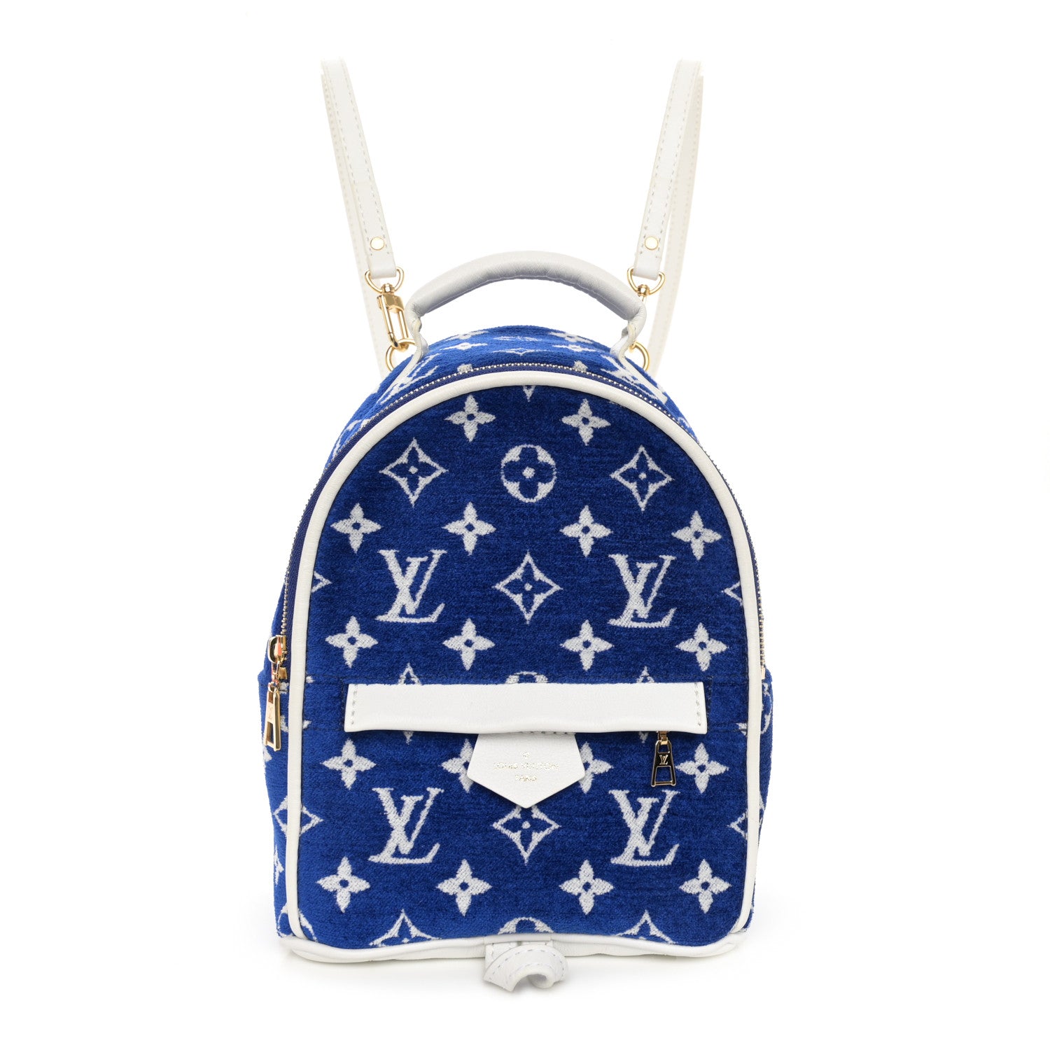 blue velvet mini backpack Louis Vuitton Jacquard Velvet Monogram Palm Springs Backpack Mini Blue 1511890 – FASHIONPHILE