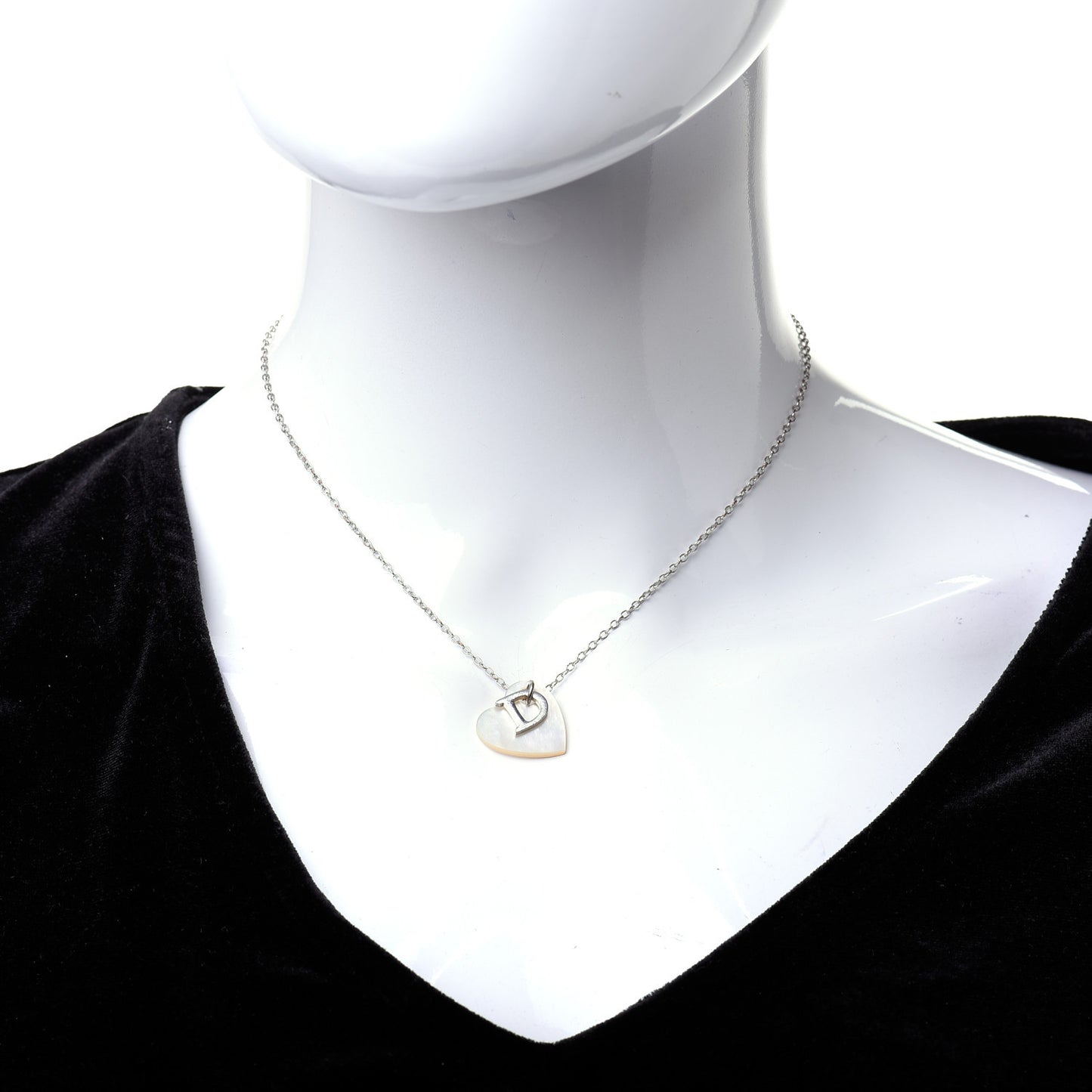 D Heart Necklace Silver