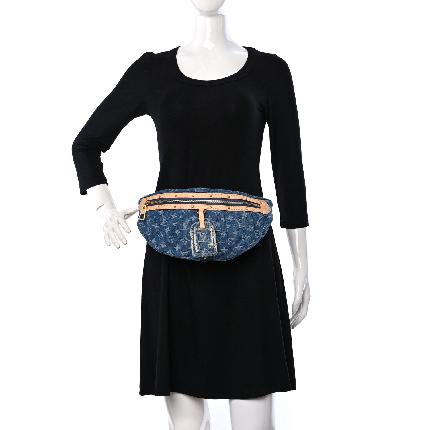 Louis Vuitton Monogram Denim High Rise Bumbag Blue 2 of 8