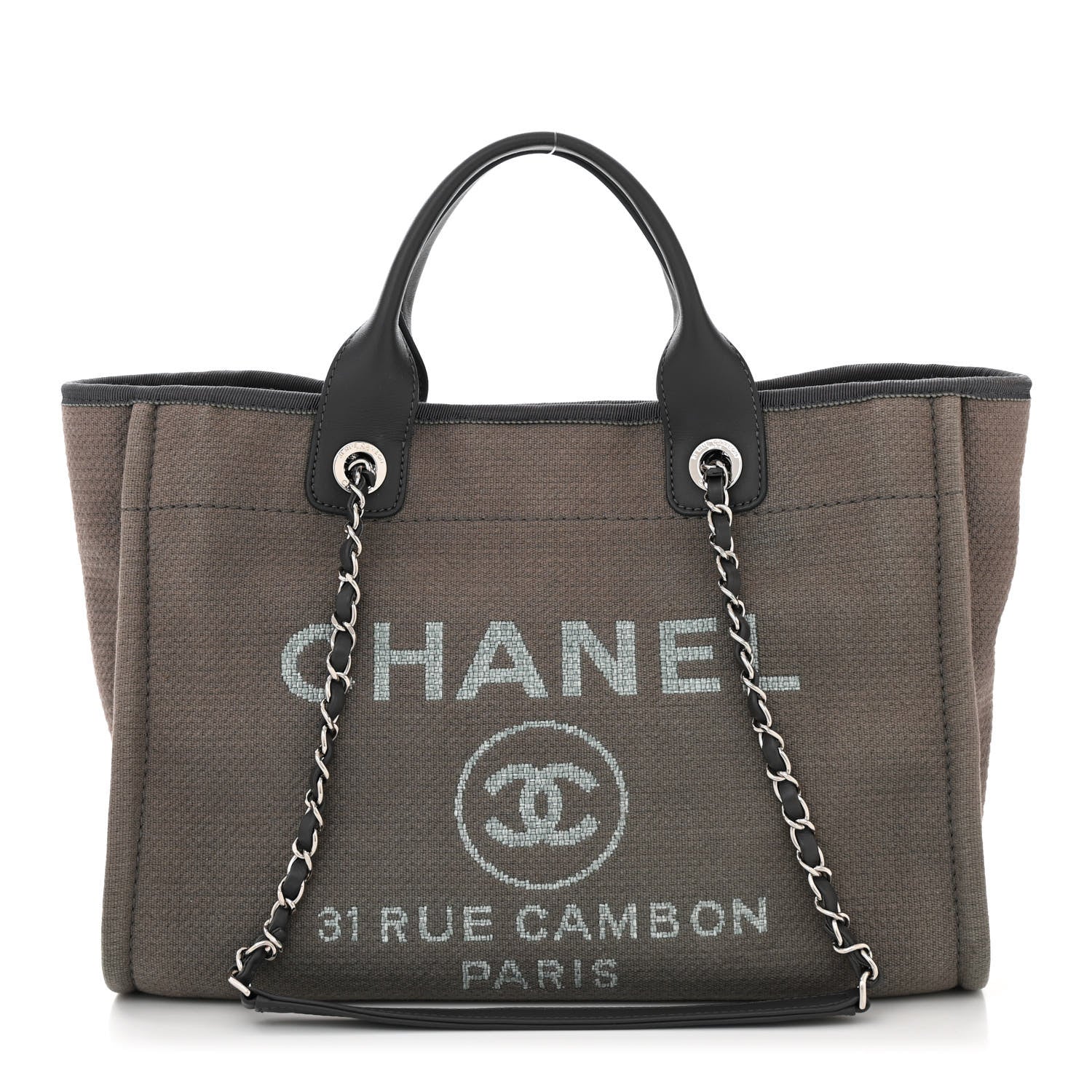 Chanel Mixed Fibers Small Deauville Tote Grey 1 of 11