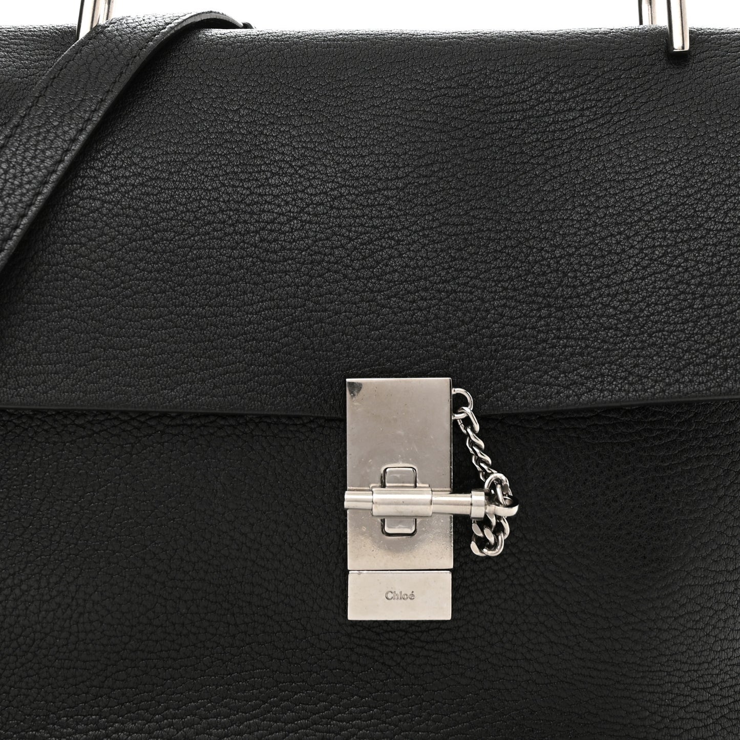 Grained Lambskin Medium Drew Shoulder Bag Black