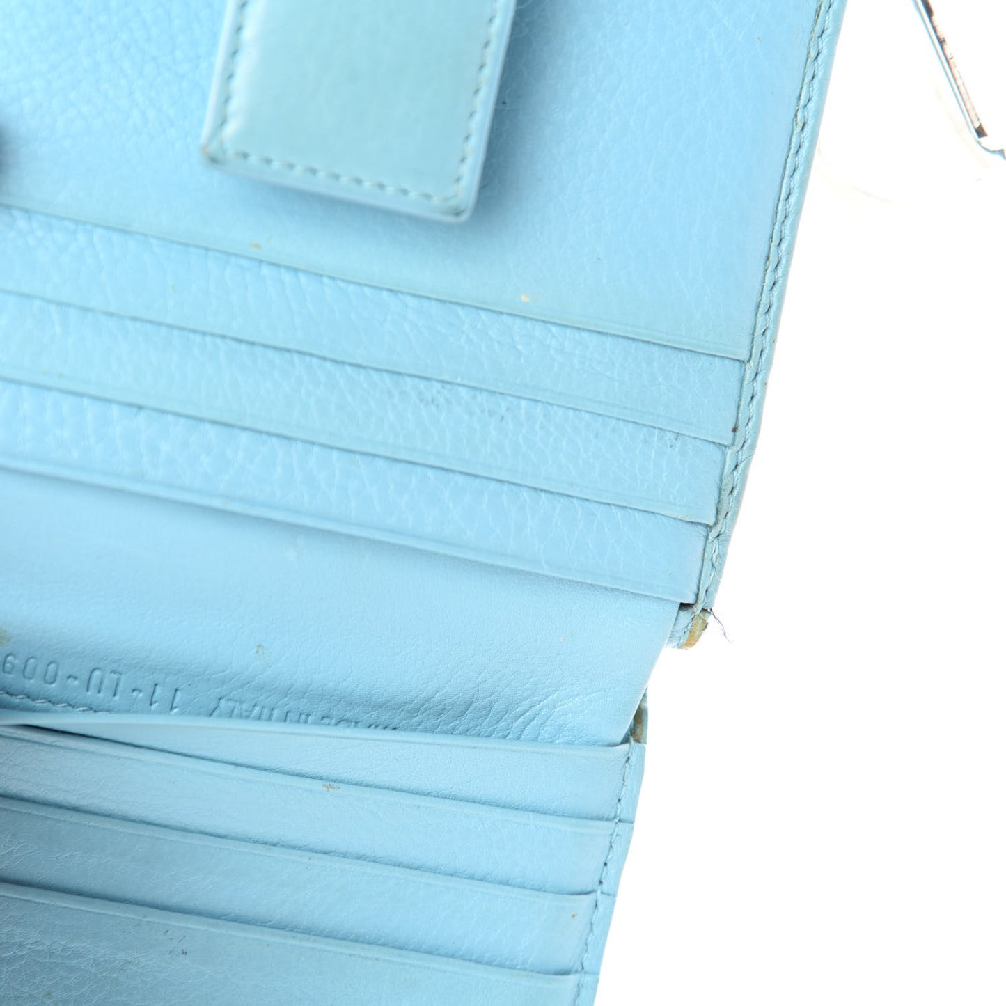 Grained Calfskin Cannage Lady Dior French Wallet Light Blue