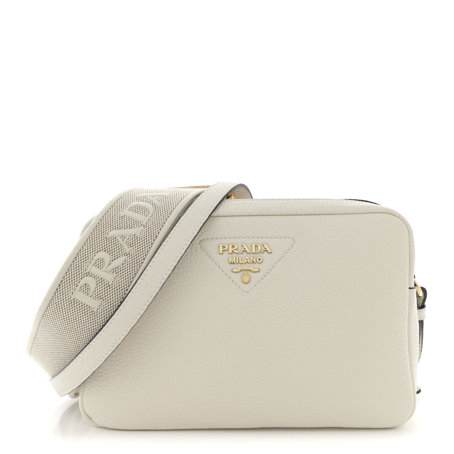 Prada Vitello Daino Soft Medium Double Zip Shoulder Bag White Prada Vitello Daino Soft Medium Double Zip Shoulder Bag White