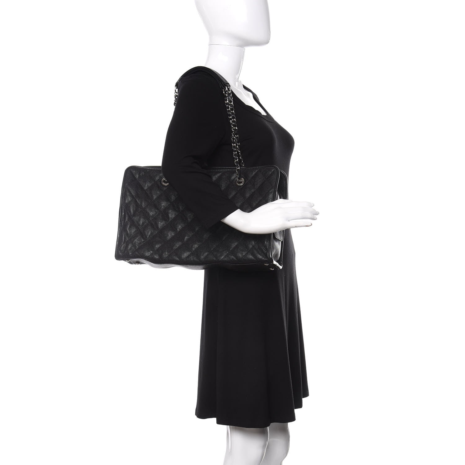 Chanel Caviar Quilted French Riviera Tote Black 2 of 10