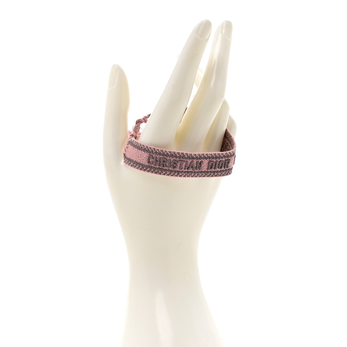 Woven Cotton Beverly Hills Friendship Bracelet Pink Grey