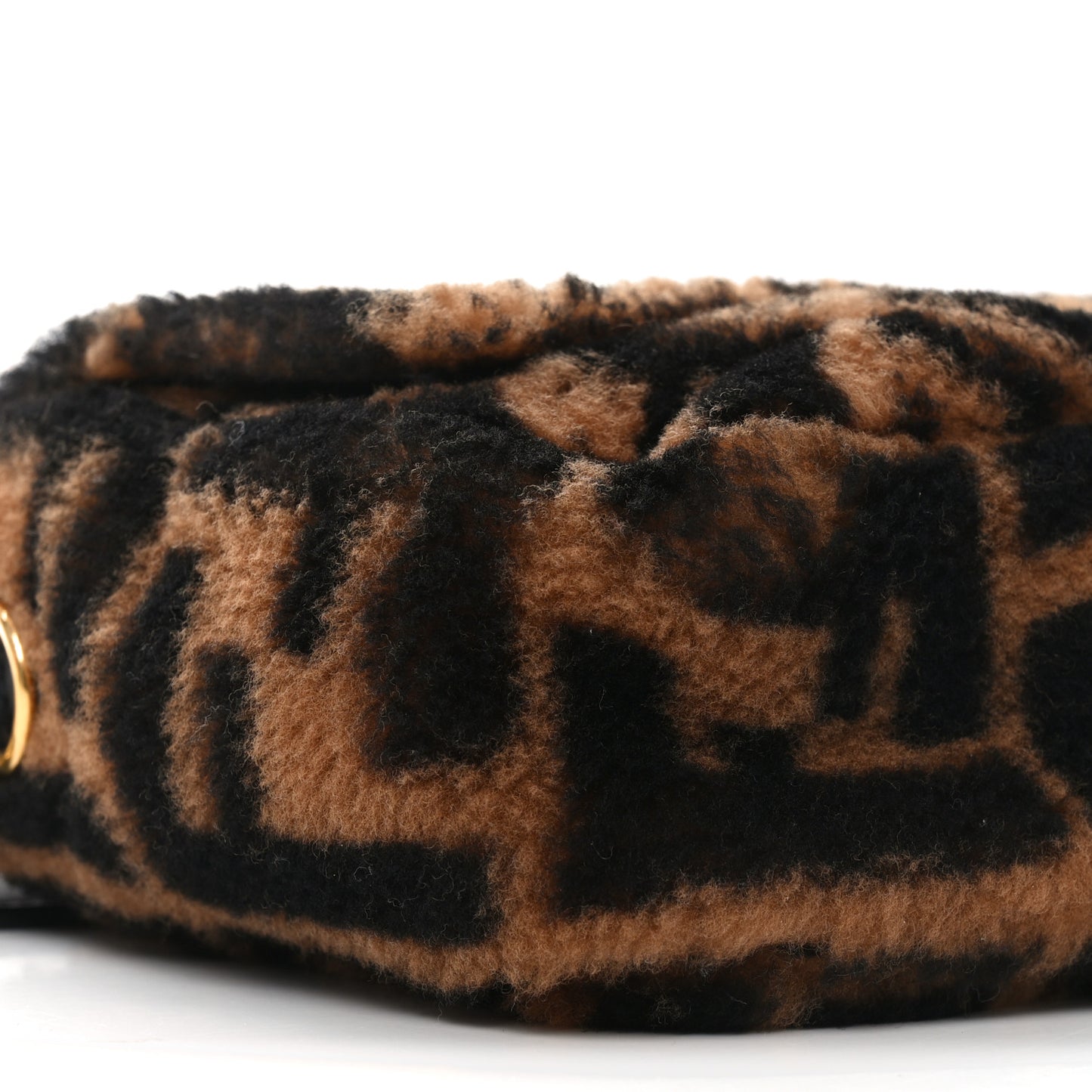 Shearling Vitello Dolce Macro FF 1974 Baguette Tobacco Black