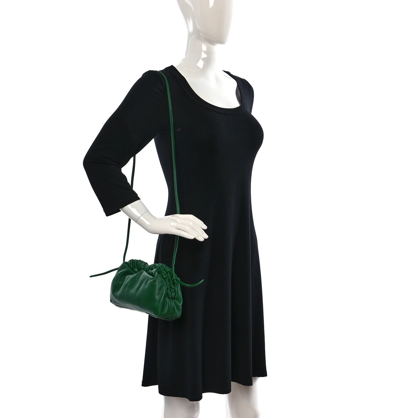 Lambskin Mini Cloud Clutch Green