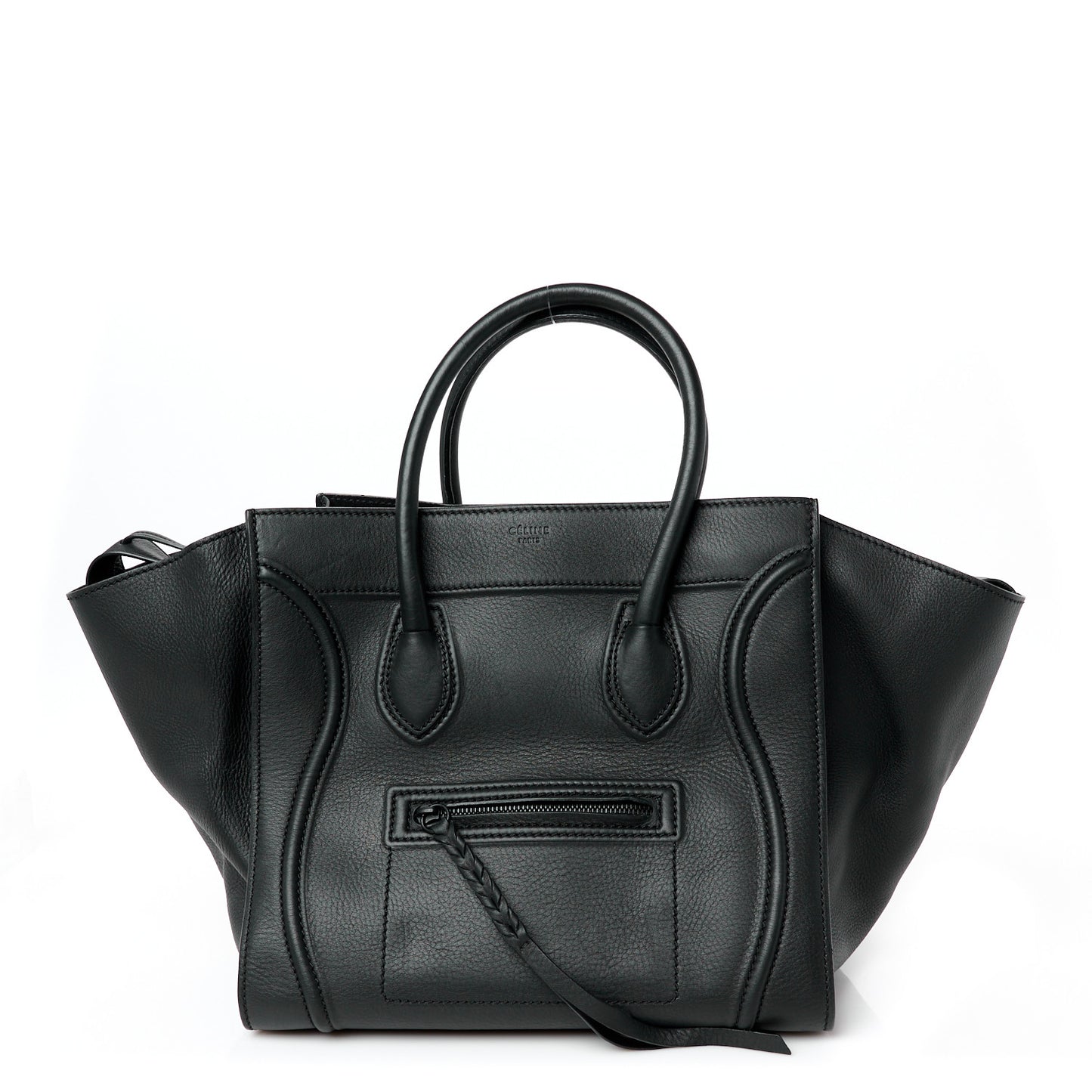 Grained Calfskin Medium Phantom Luggage Black