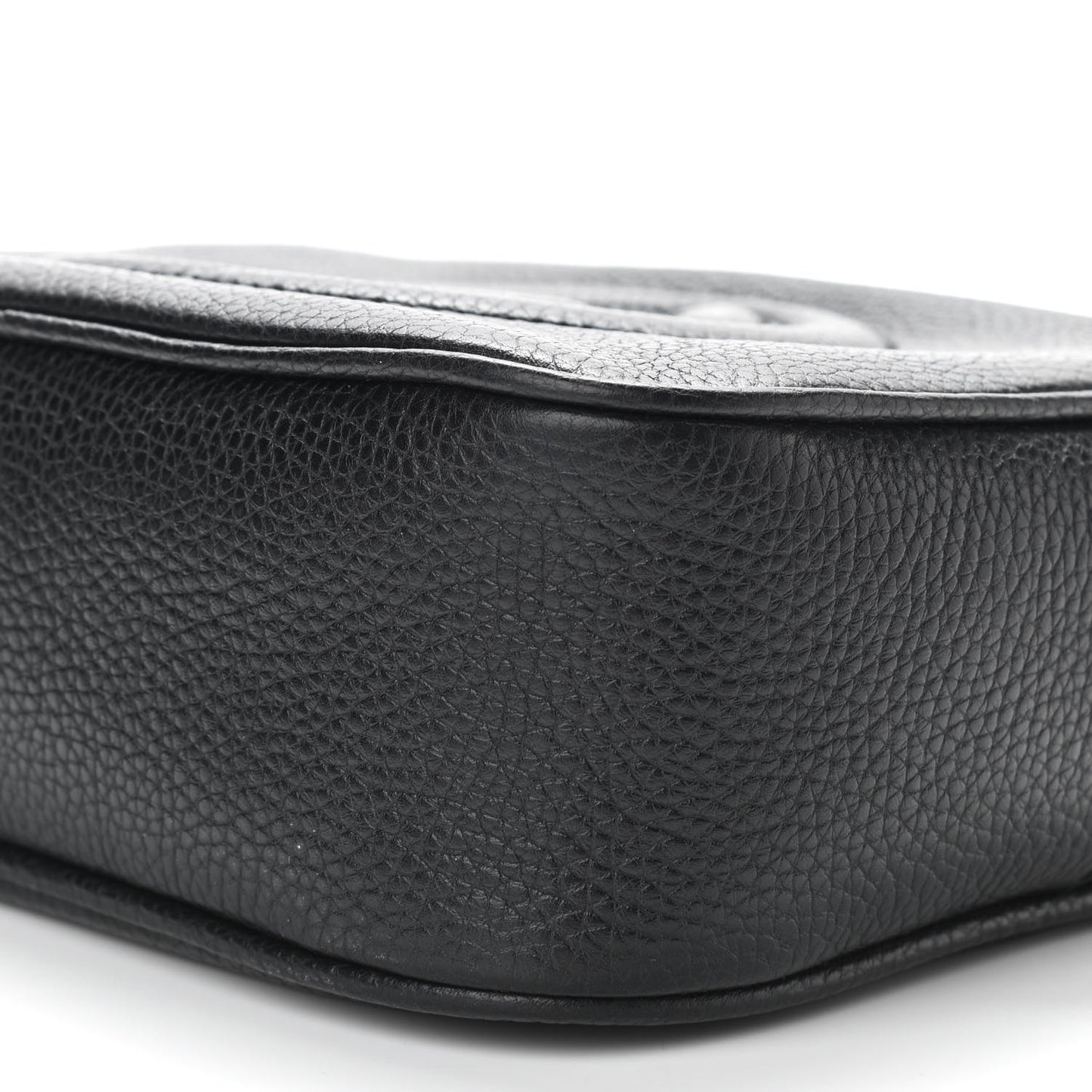 Pebbled Calfskin Small Soho Disco Bag Black