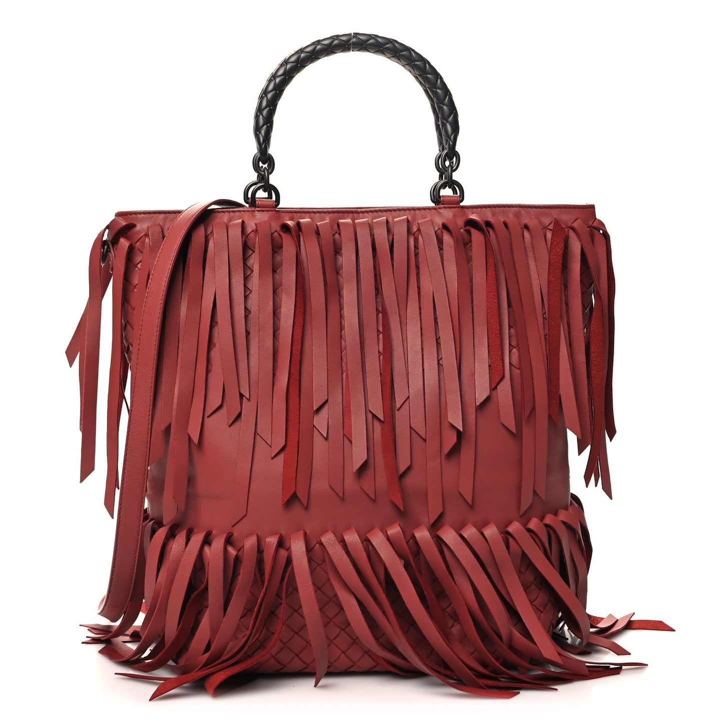 Nappa Fringe Tote Rust