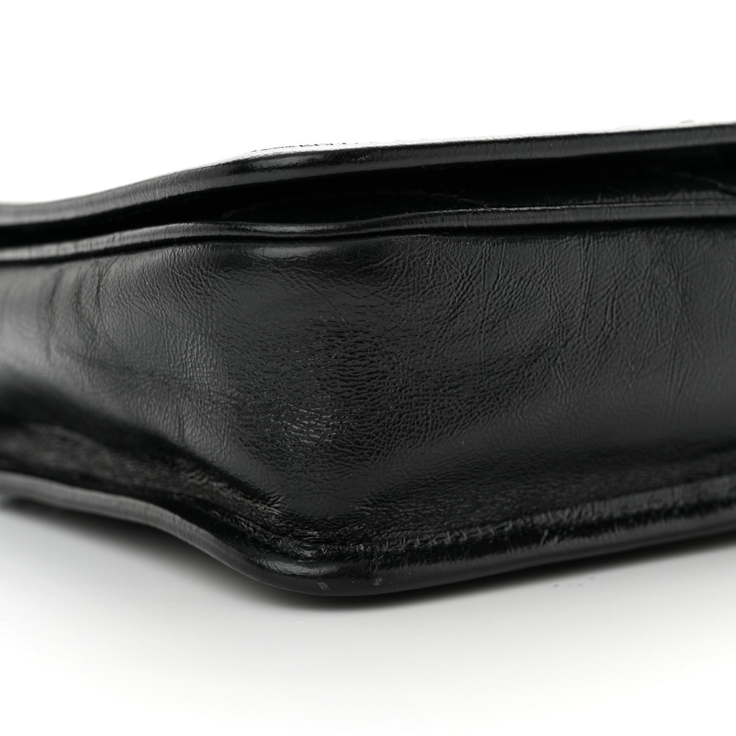 Crinkled Calfskin Matelasse Monogram Niki Chain Wallet Black