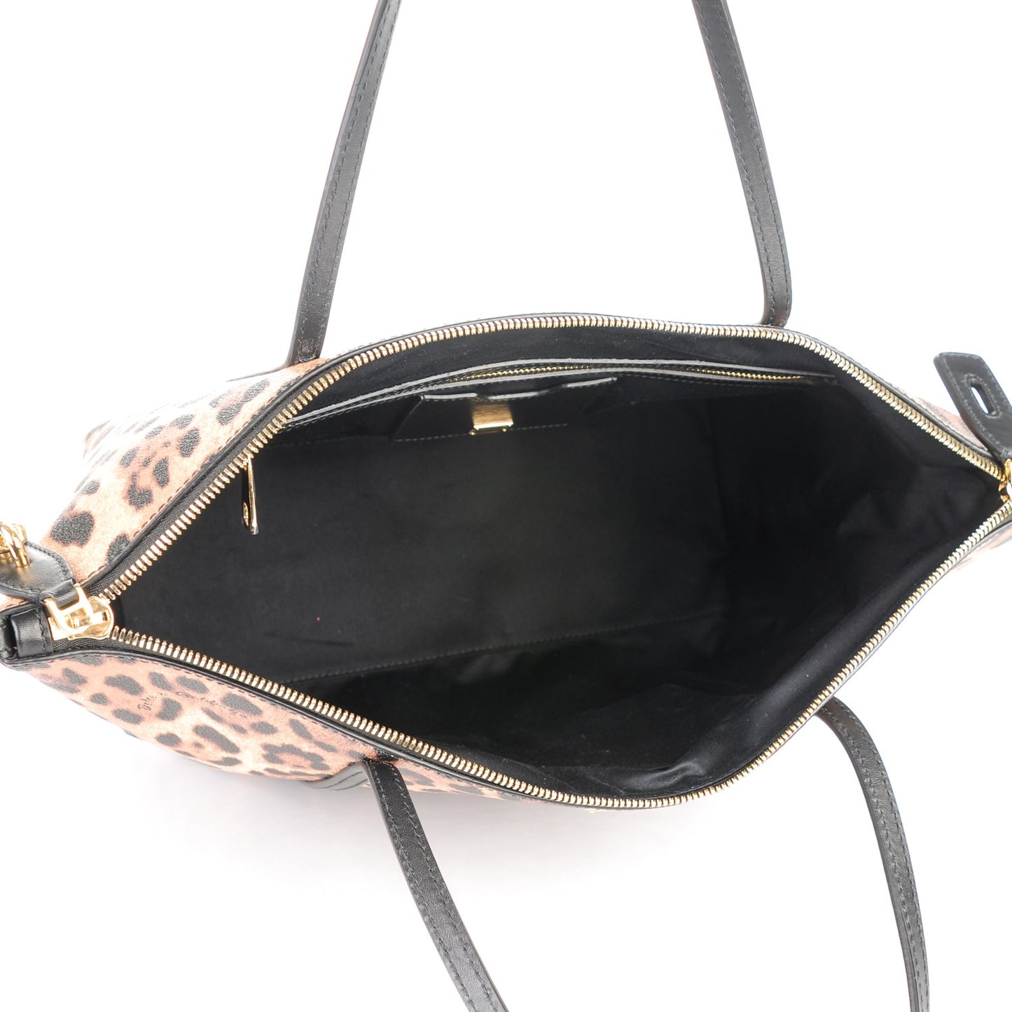 Textured Calfskin Leopard Print Miss Escape Tote