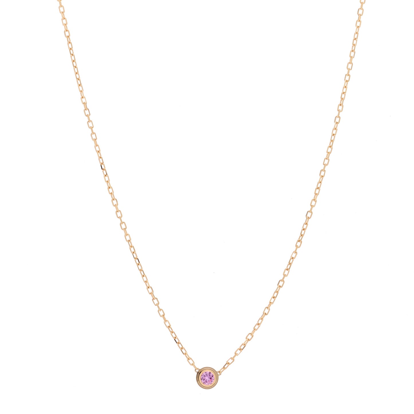 18K Pink Gold Pink Sapphire D'Amour Pendant Necklace