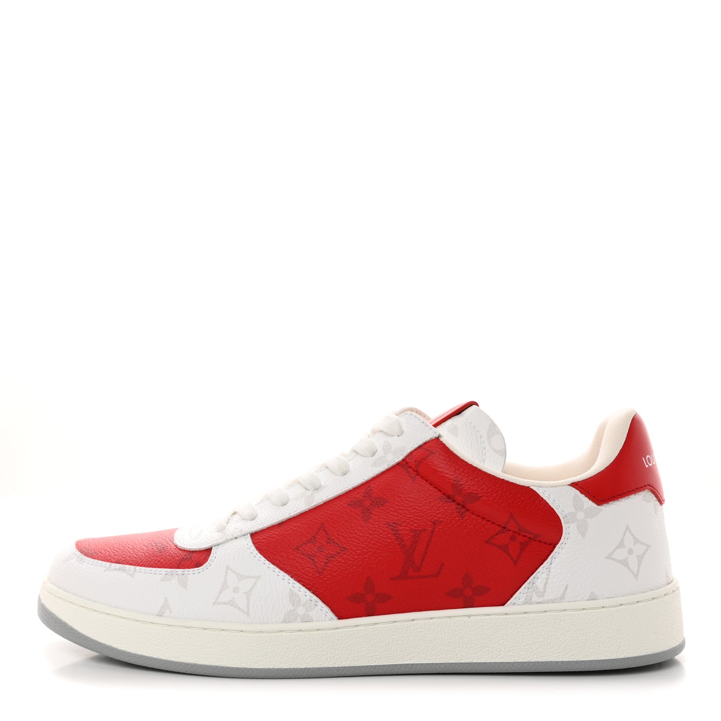 Monogram Calfskin Mens Rivoli Sneakers 8 Red