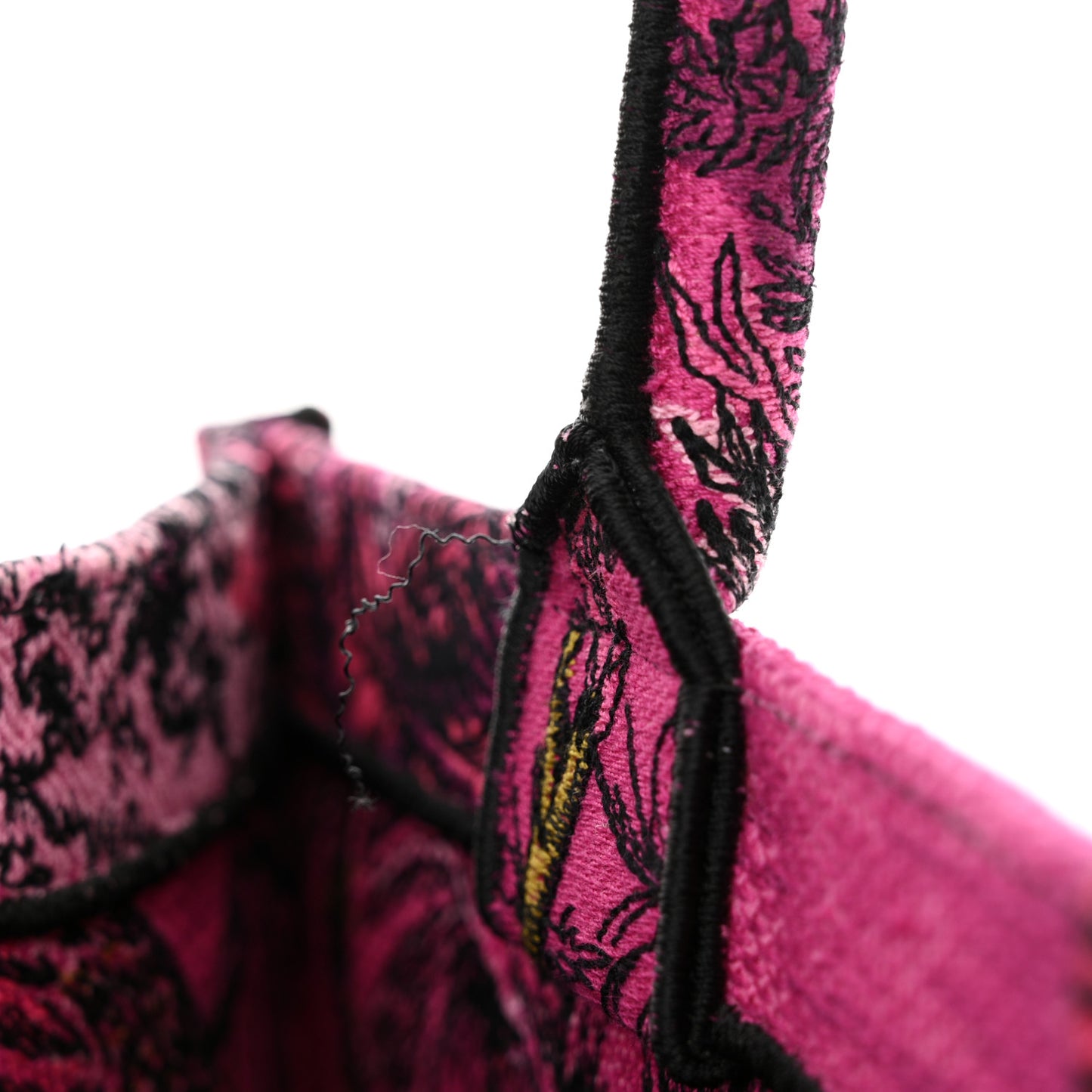 Canvas Embroidered Medium Toile de Jouy Voyage Book Tote Fuchsia Multicolor