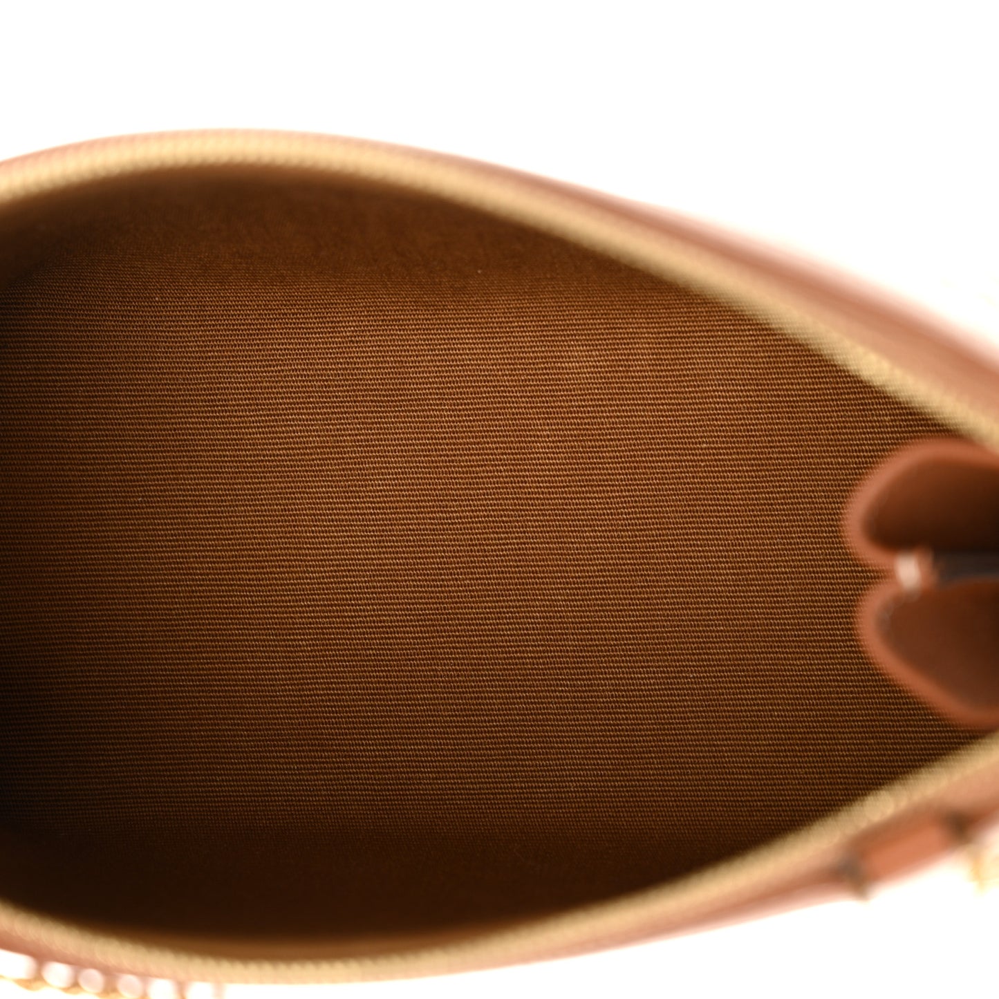 Lambskin Triomphe Canvas Clutch With Chain White Tan
