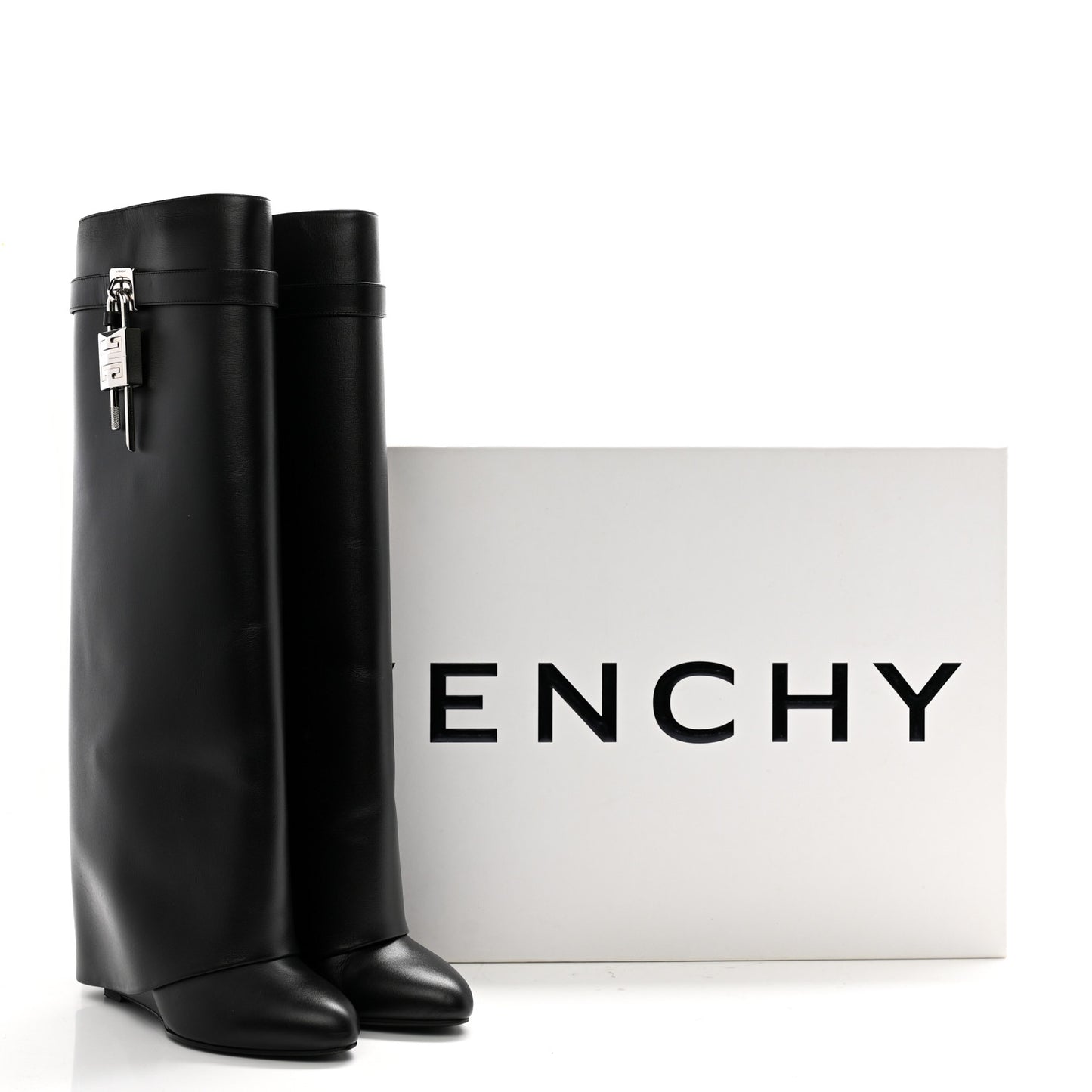 Calfskin Shark Lock Pant Boots 39 Black
