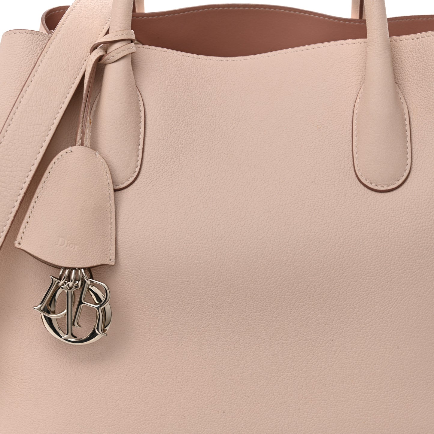Supple Grained Calfskin Large Open Bar Tote Rose Poudre