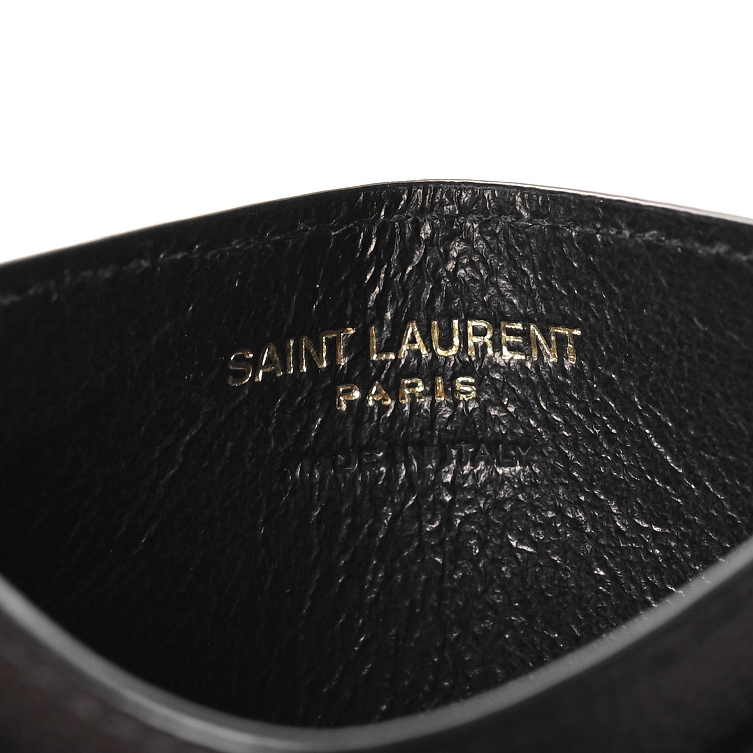 Saint Laurent Grain De Poudre Matelasse Chevron Monogram Credit Card Case Black 6 of 7