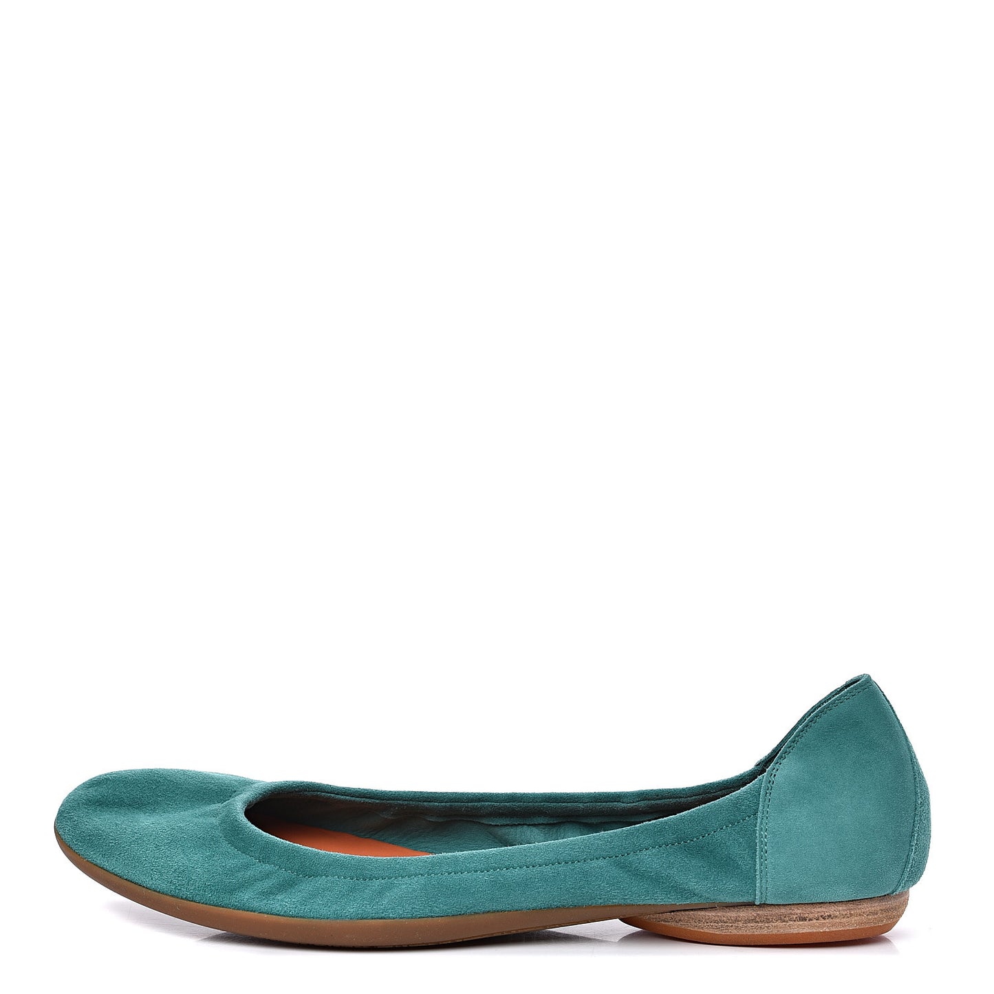 Chevre Velours Carina Ballerina Flats 39.5 Emeraude