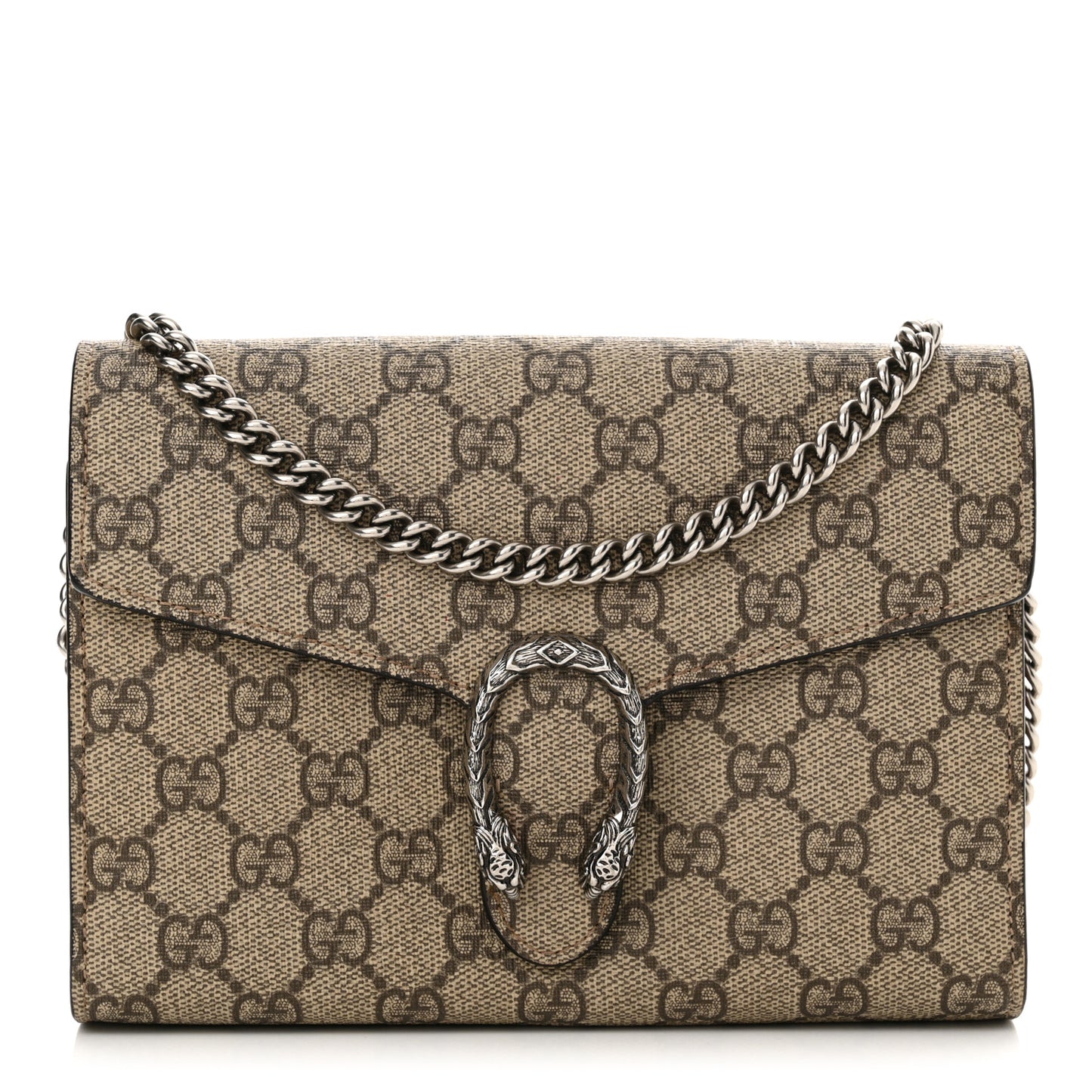 GG Supreme Monogram Mini Dionysus Chain Wallet Beige Taupe