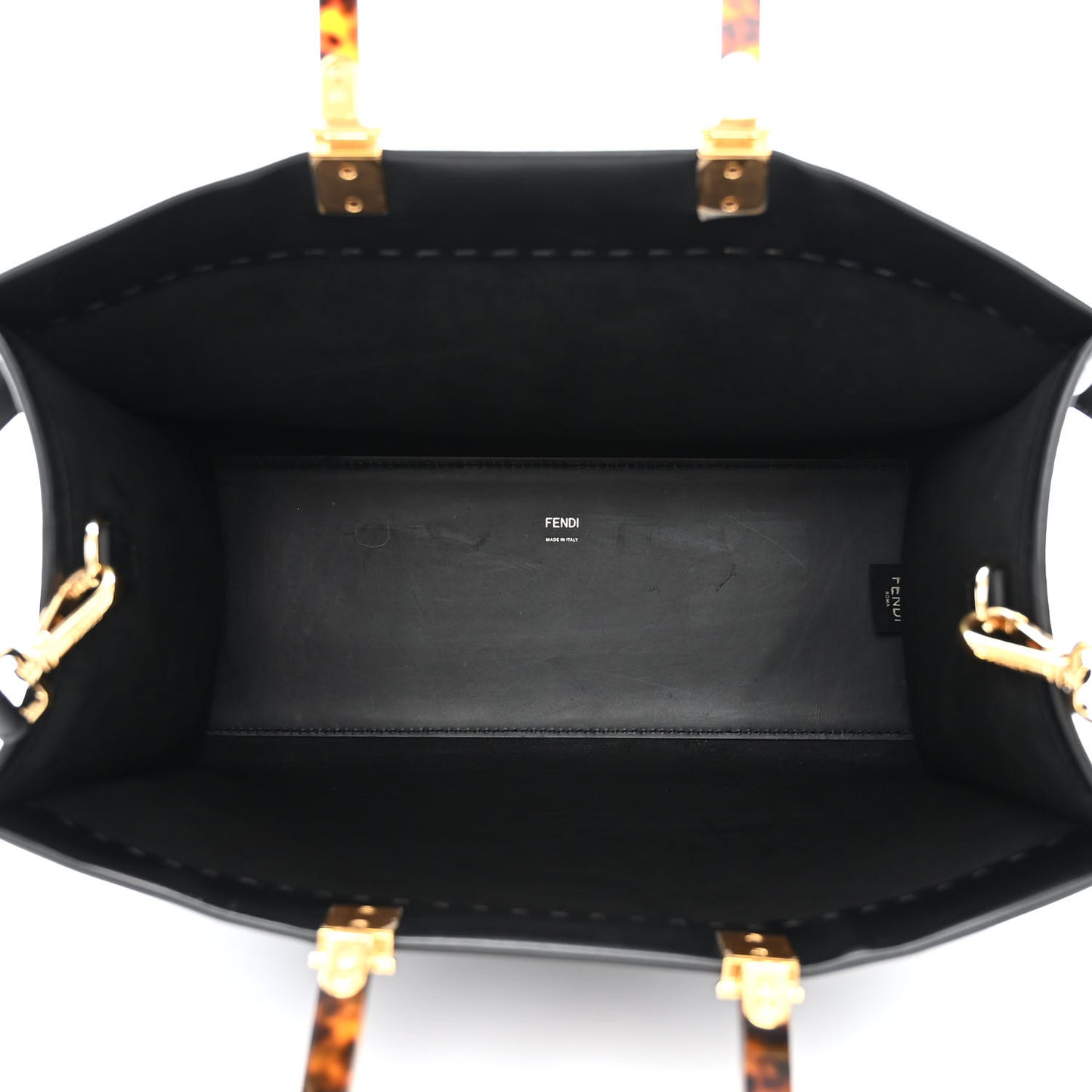 Vitello King Plexiglass Medium Fendi Sunshine Shopper Tote Black