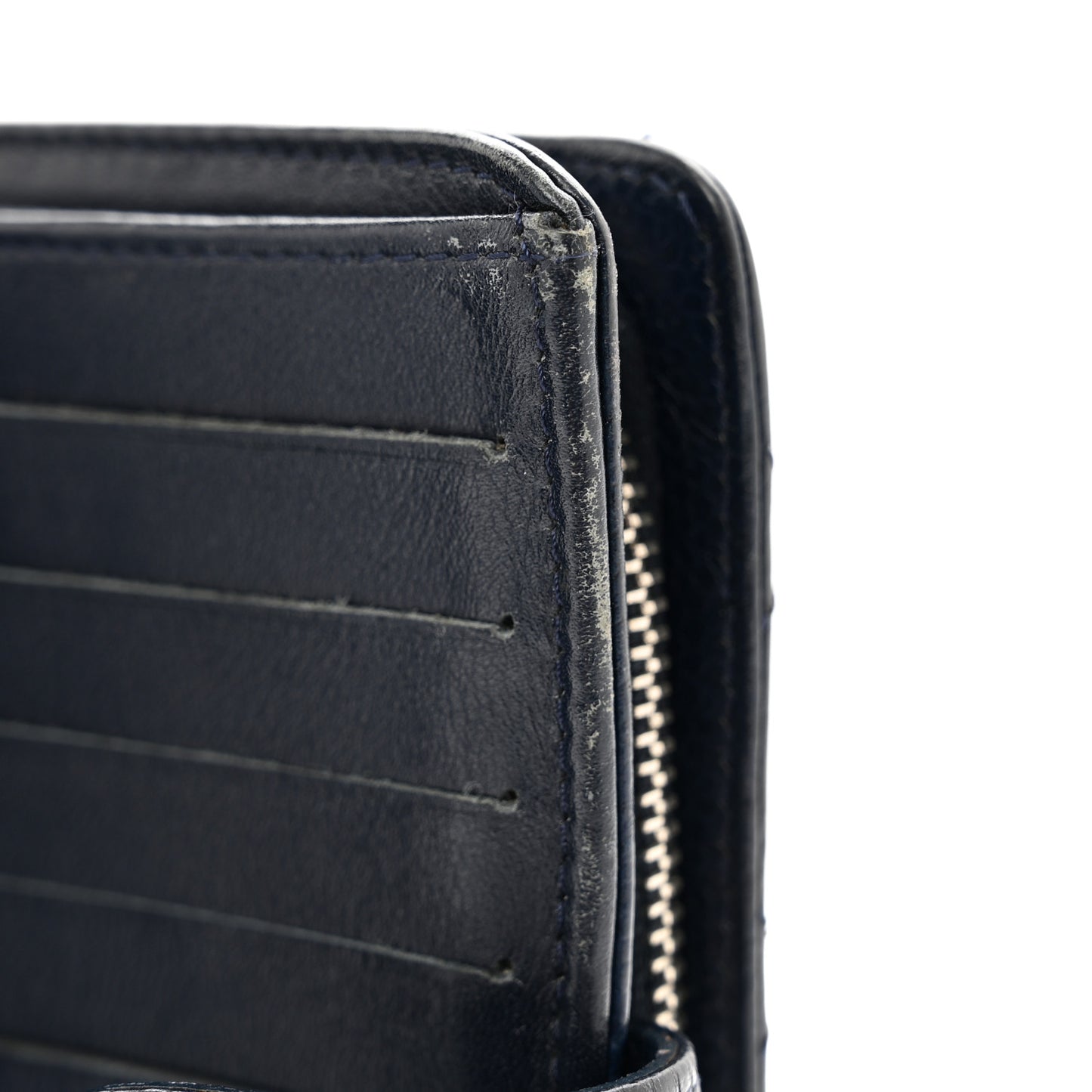 Caviar Quilted CC French Wallet Navy