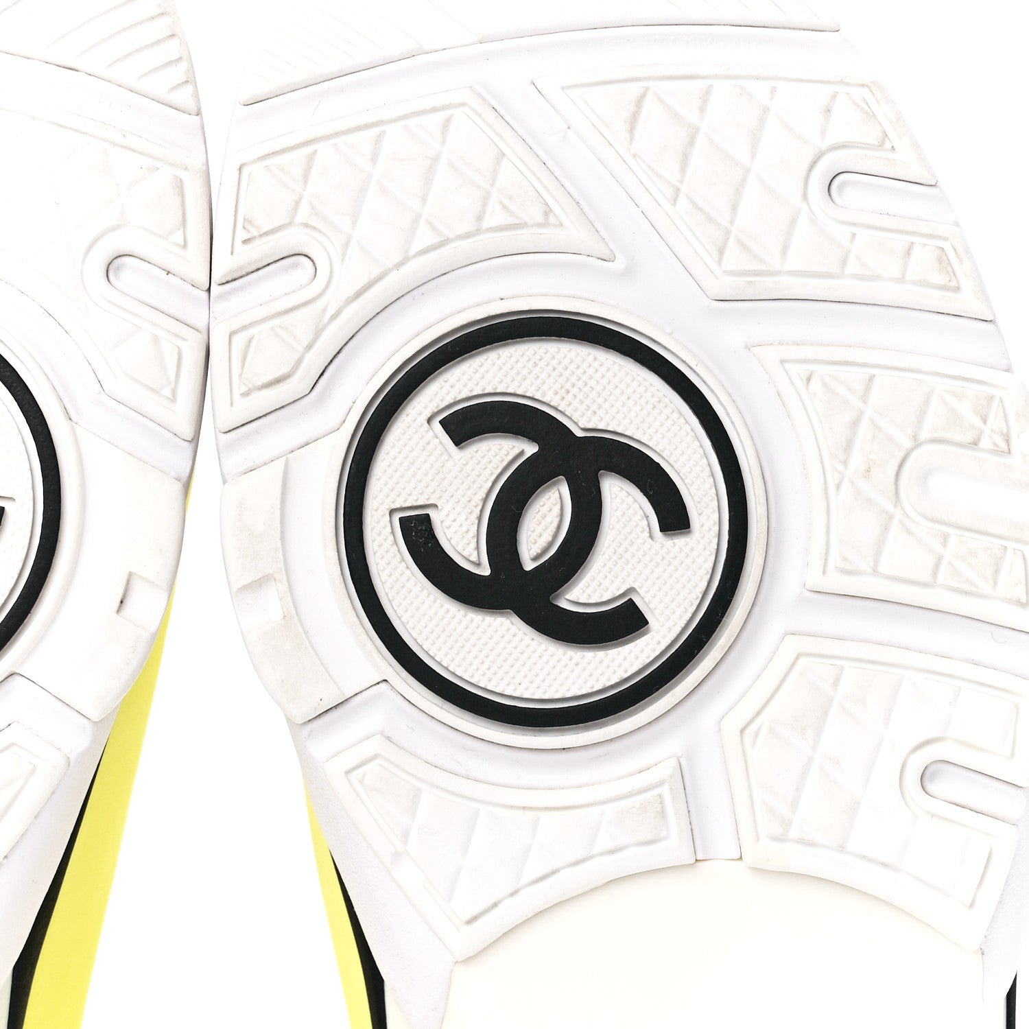 Chanel Lycra Fabric CC Sneakers 40 Yellow 6 of 9