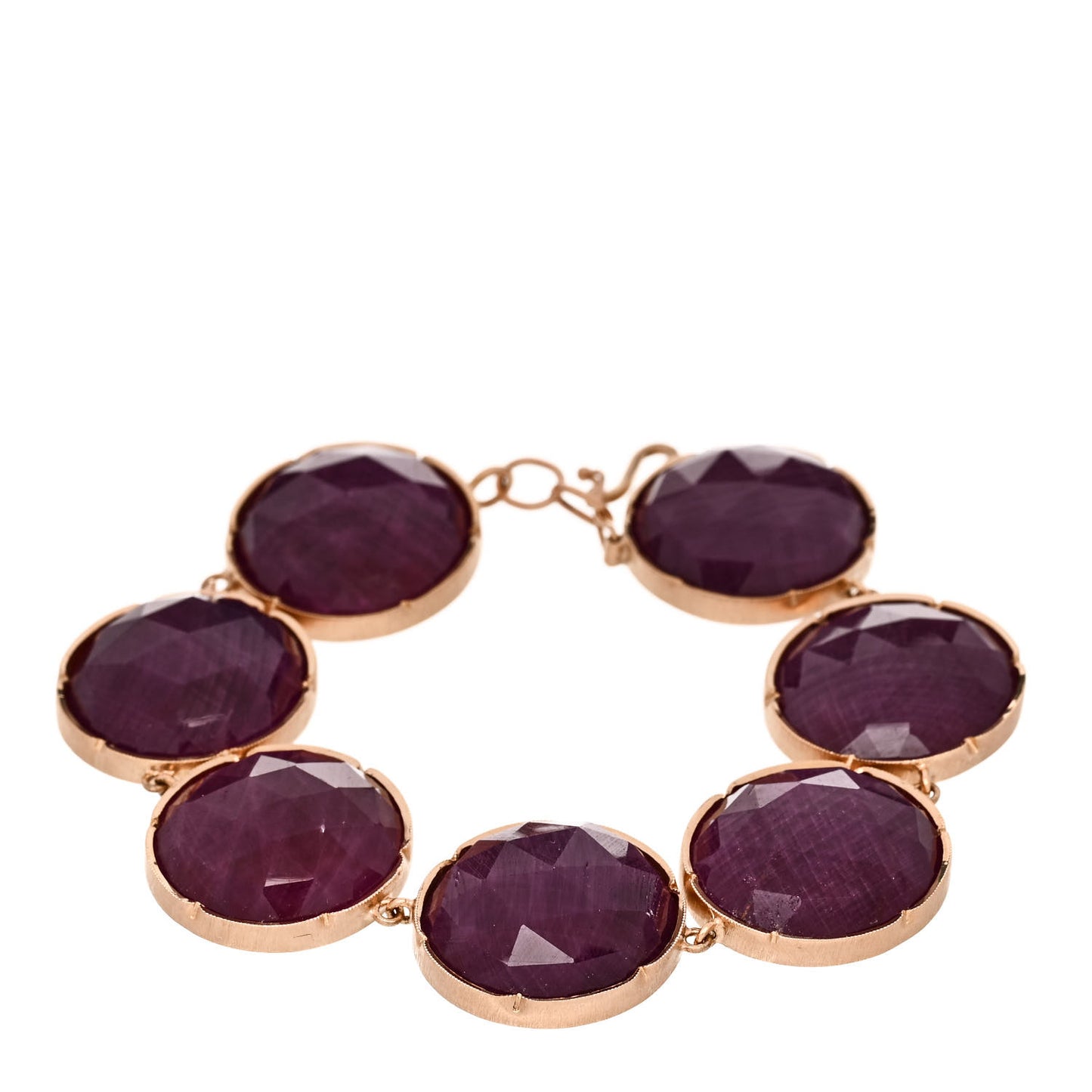 18K Rose Gold Ruby Large Classic Link Bracelet