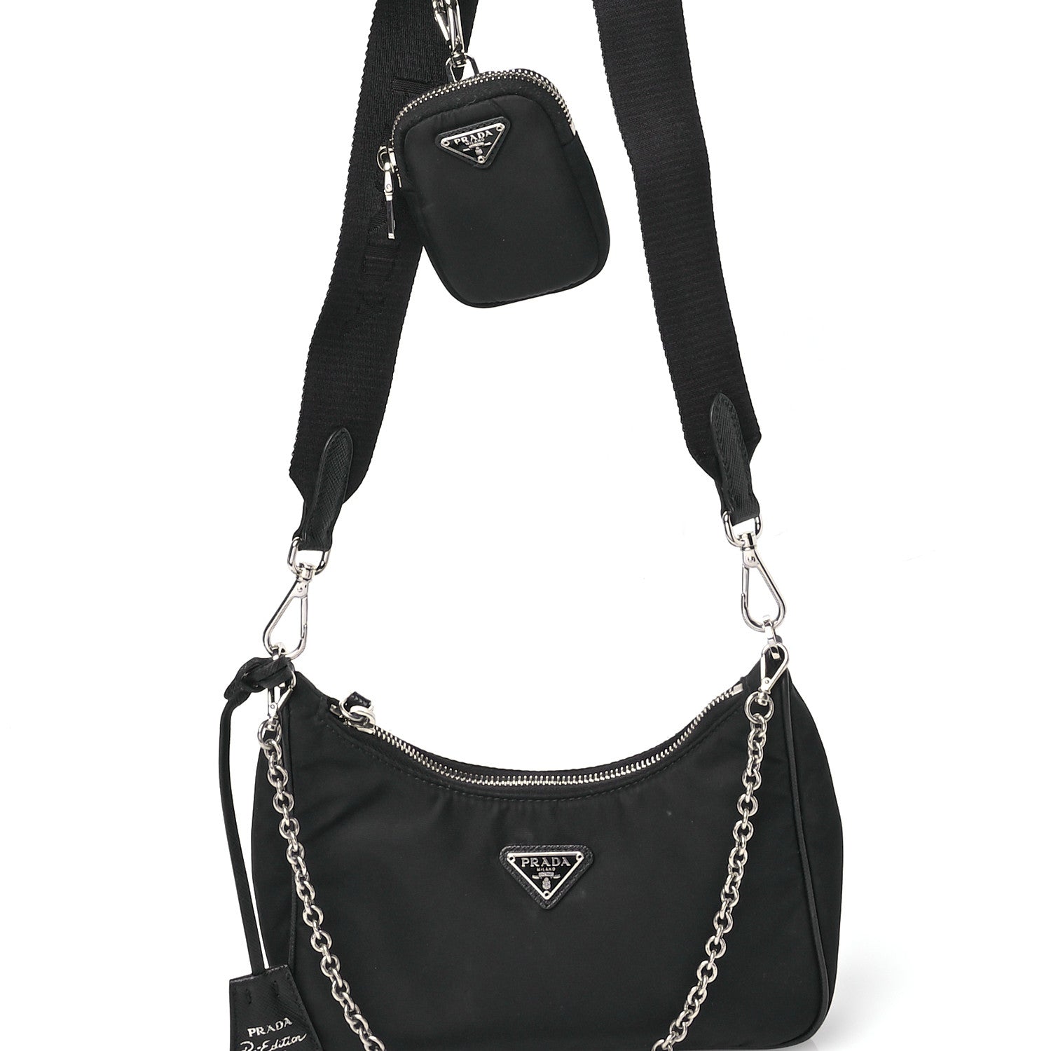 Prada Nylon Re-Edition 2005 Shoulder Bag Black 9 of 14