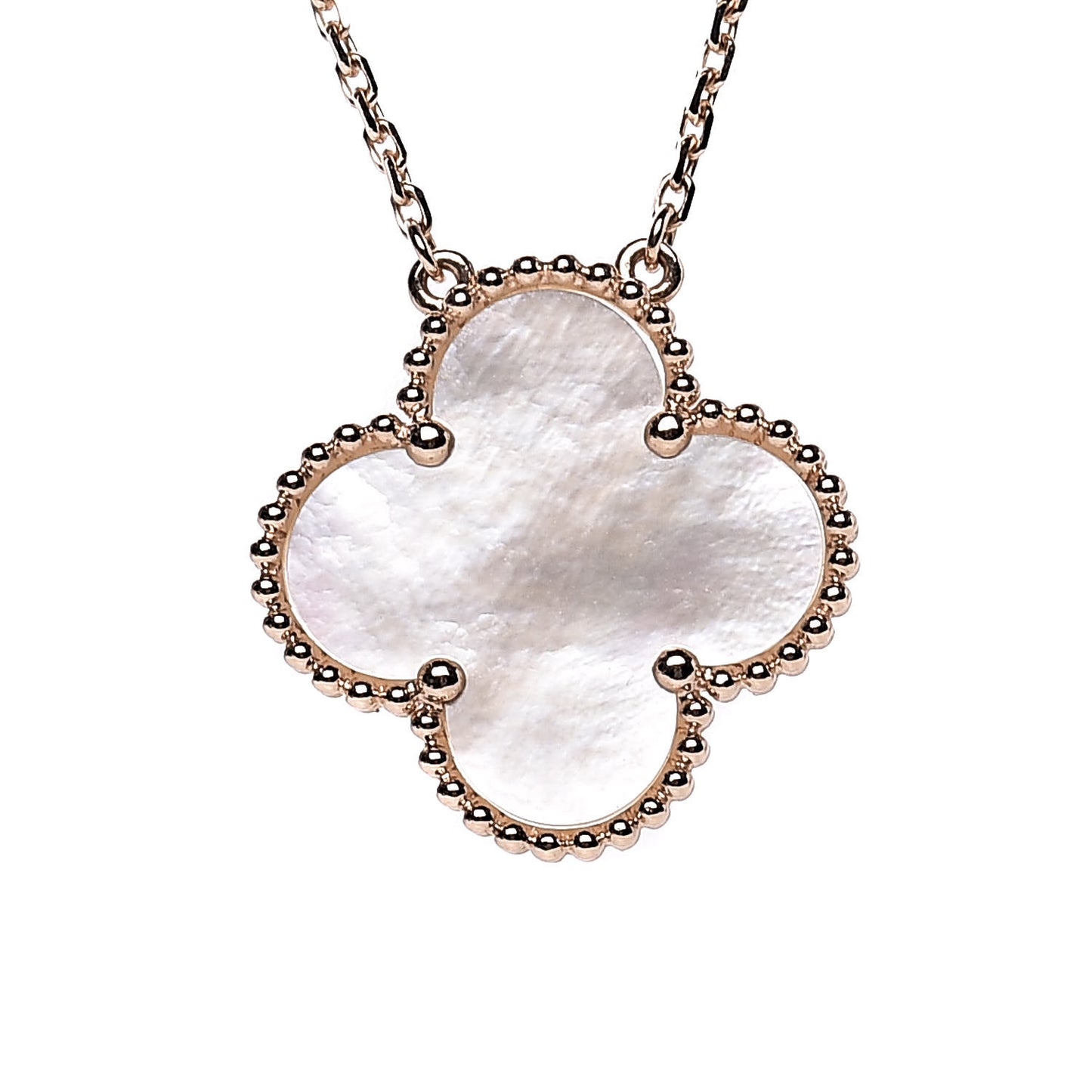 18K Rose Gold Mother of Pearl Magic Alhambra Pendant Necklace