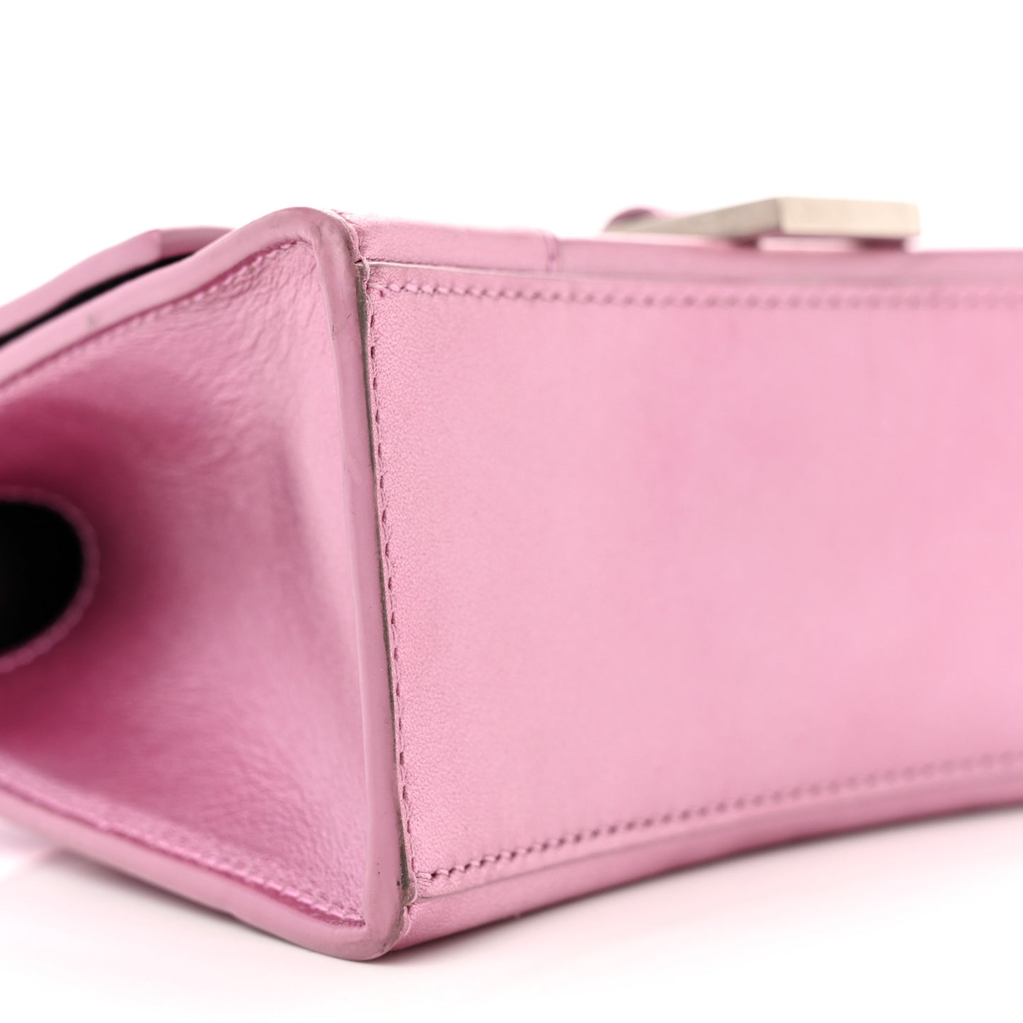 Metallic Shiny Calfskin Hourglass Top Handle Bag XS Pink