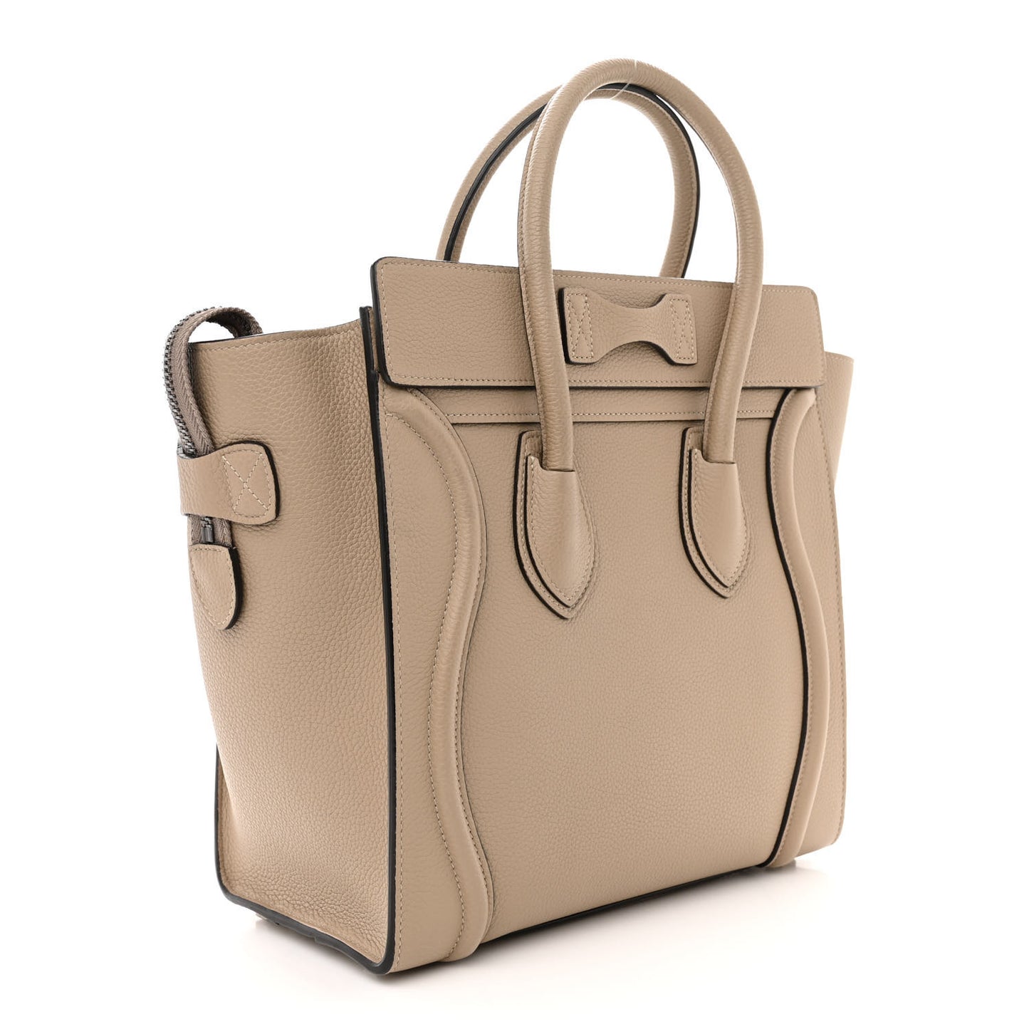 Drummed Calfskin Micro Luggage Dune