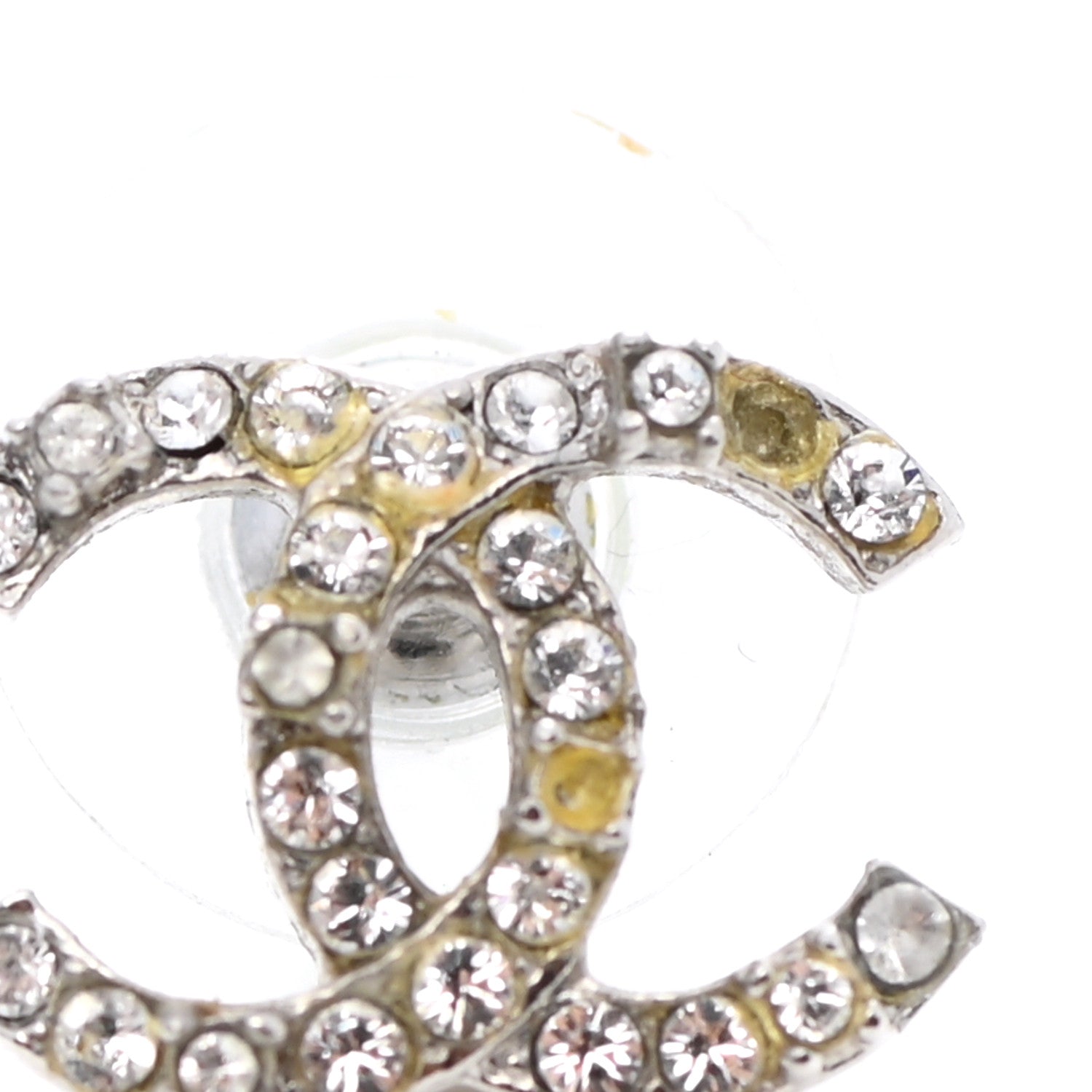 Chanel Crystal CC Earrings Silver 5 of 7