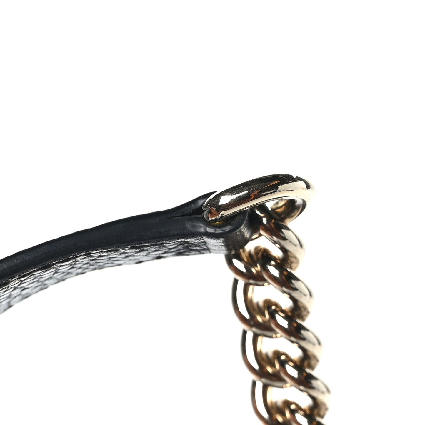 Pebbled Calfskin Medium Soho Chain Shoulder Bag Black