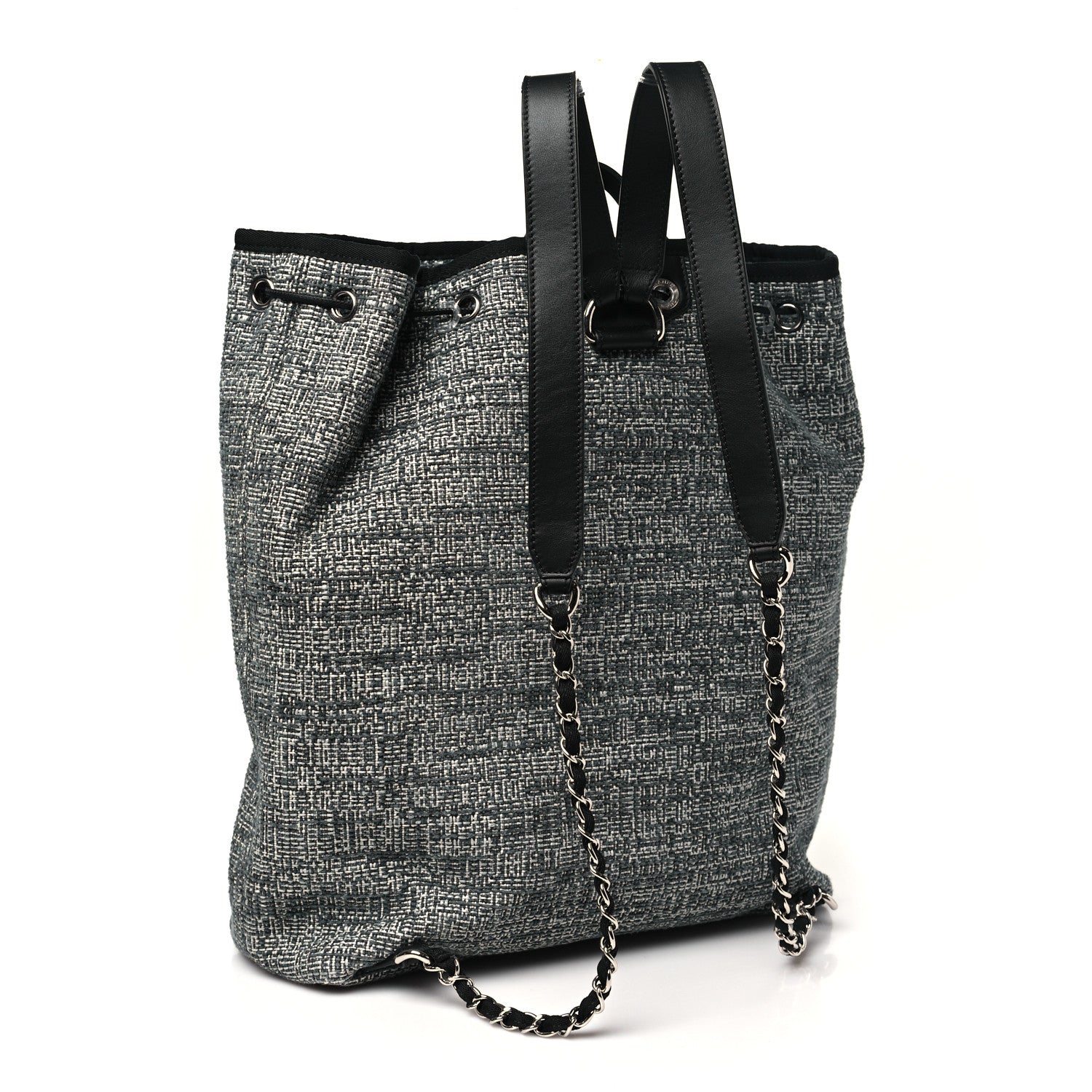 Chanel Canvas Large Deauville Backpack Charcoal 3 of 10