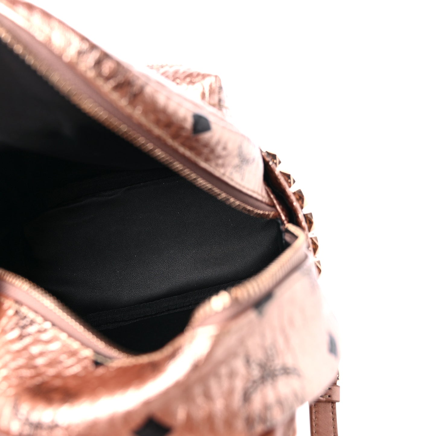 Metallic Visetos Side Stud X-Mini Stark Bebe Boo Backpack Champagne Gold