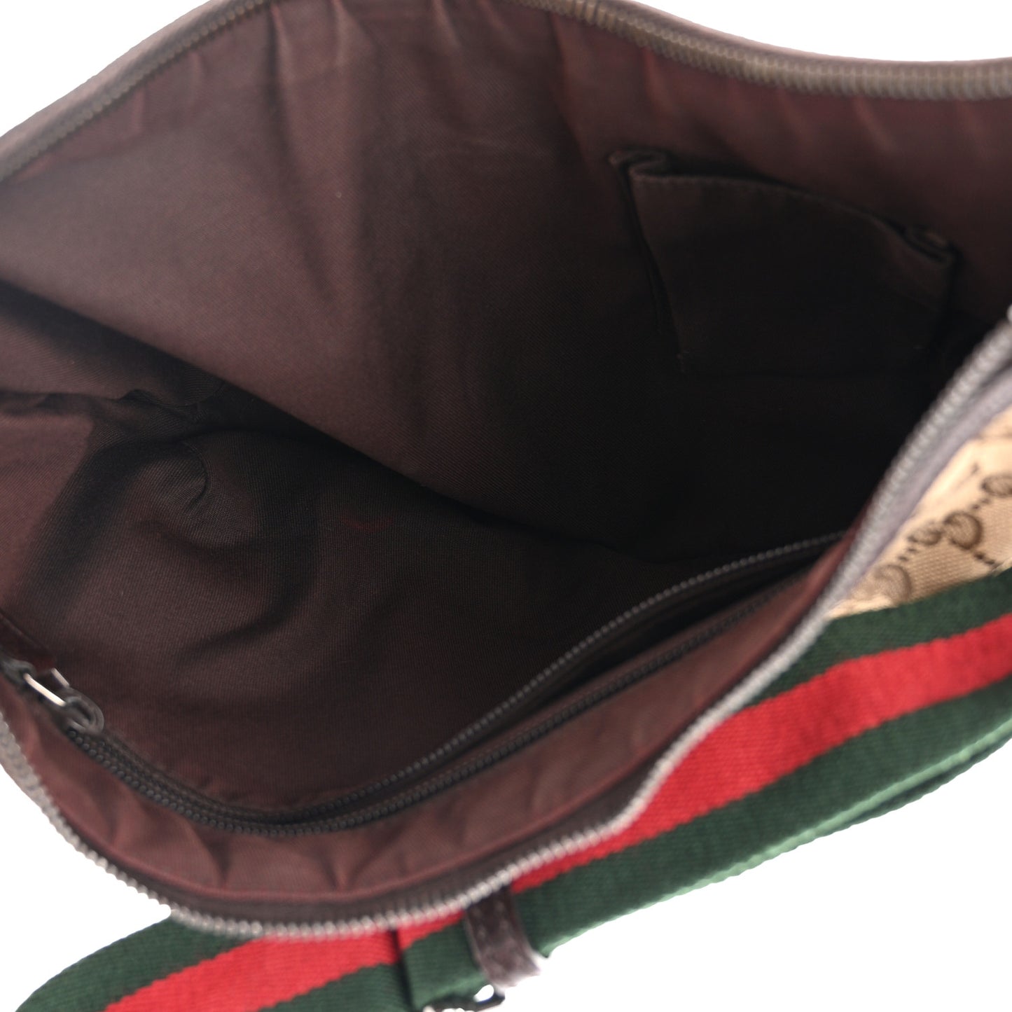 Monogram Web Medium Half Moon Hobo Dark Brown