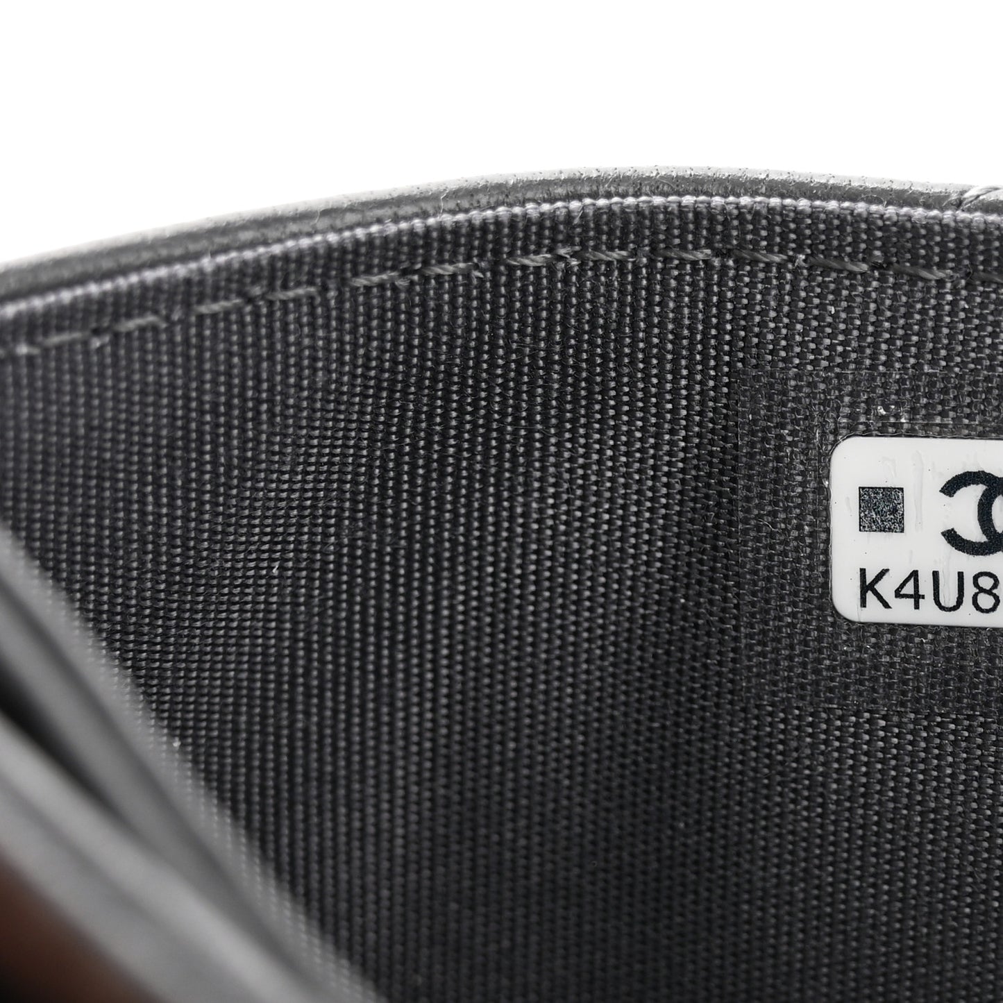 Lambskin Quilted Chanel 19 Card Holder Dark Grey