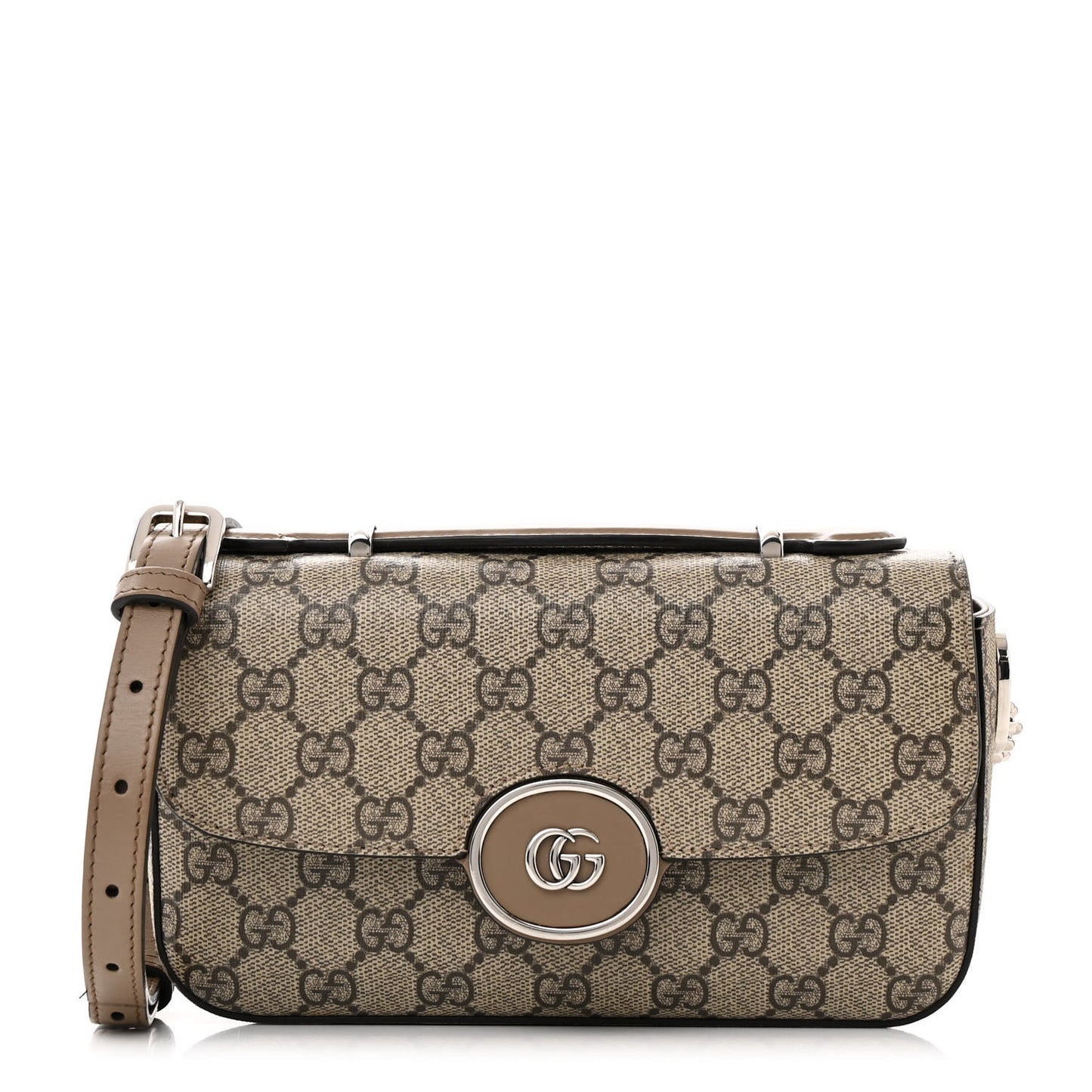 Senna GG Supreme Petite GG Top Handle Shoulder Bag Beige Ebony