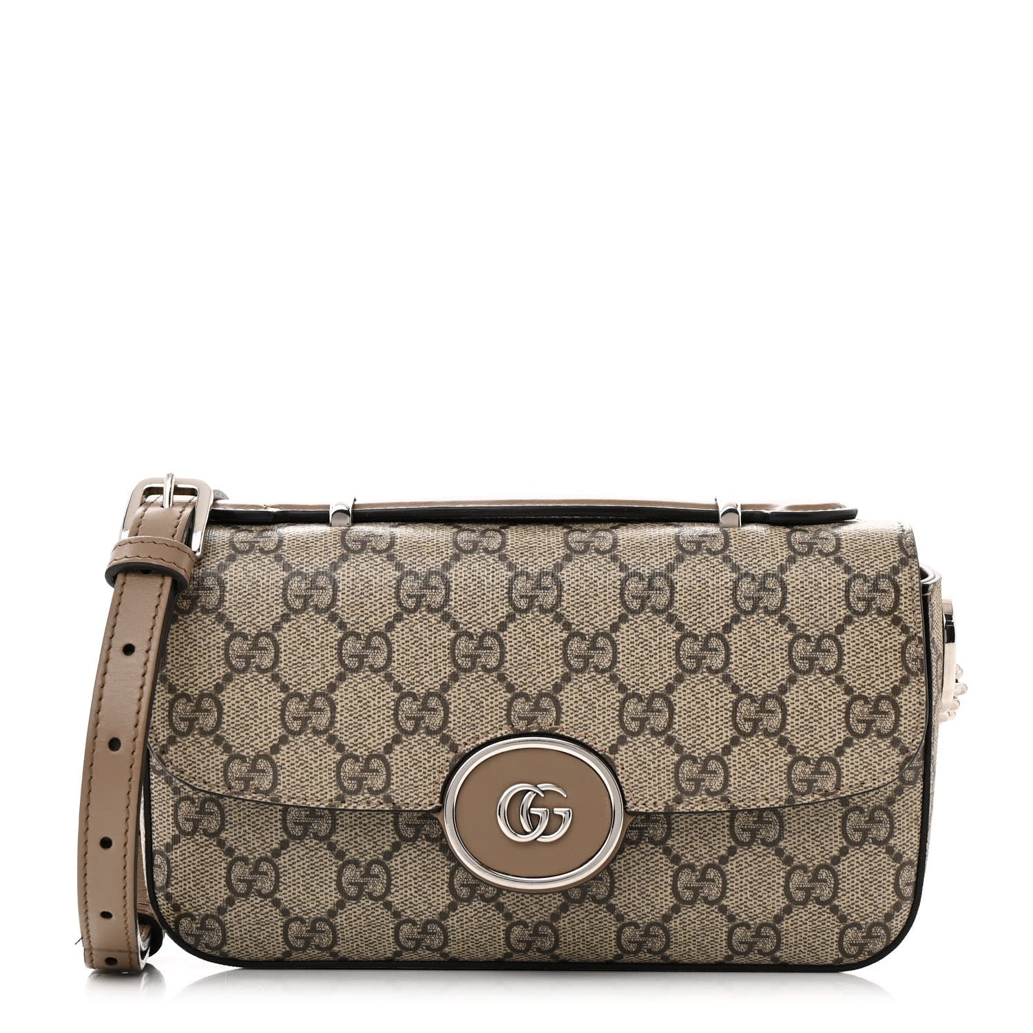 Gucci Senna GG Supreme Petite GG Top Handle Shoulder Bag Beige Ebony 1 of 23