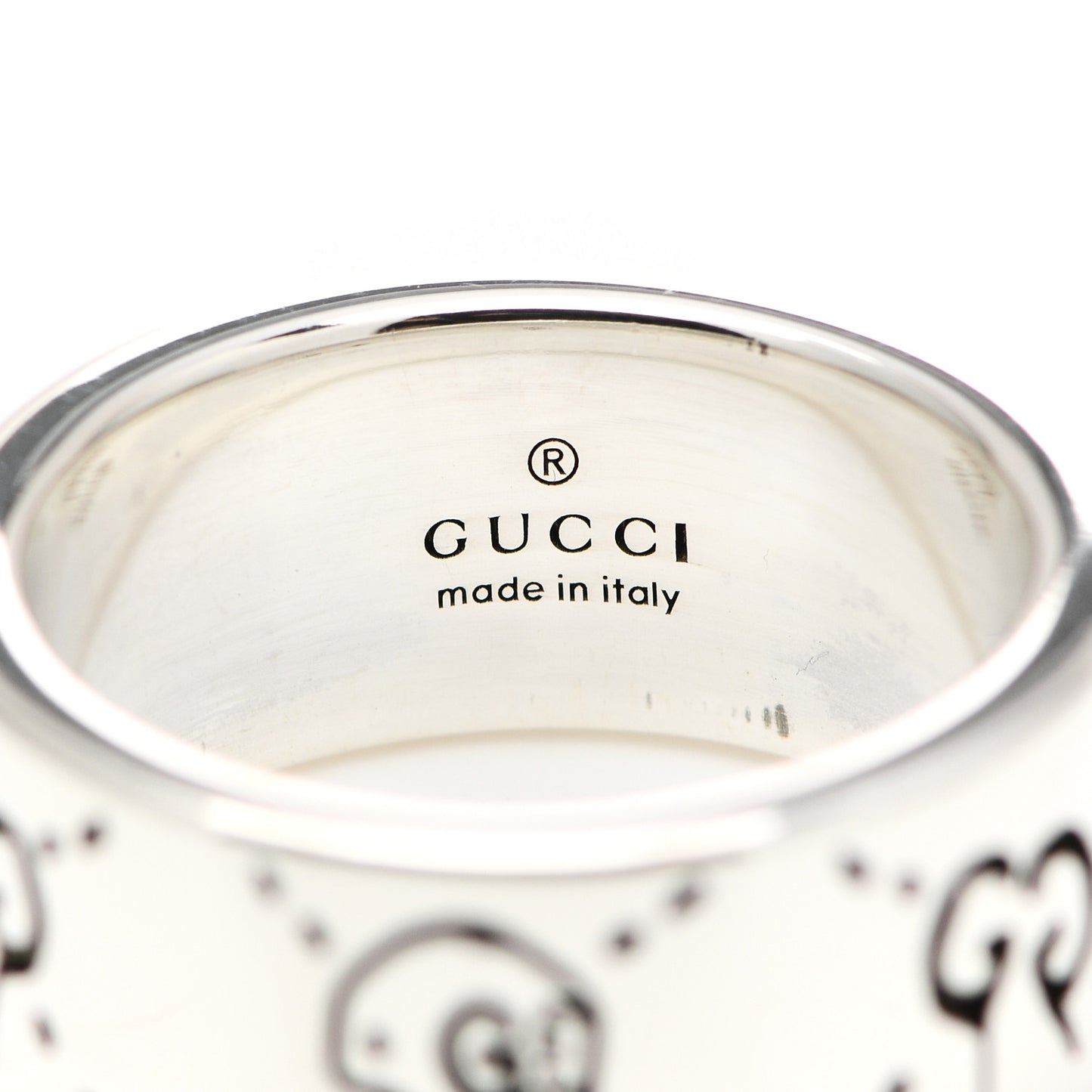 Sterling Silver GucciGhost Hamlet Skull Band Ring 53 6.25