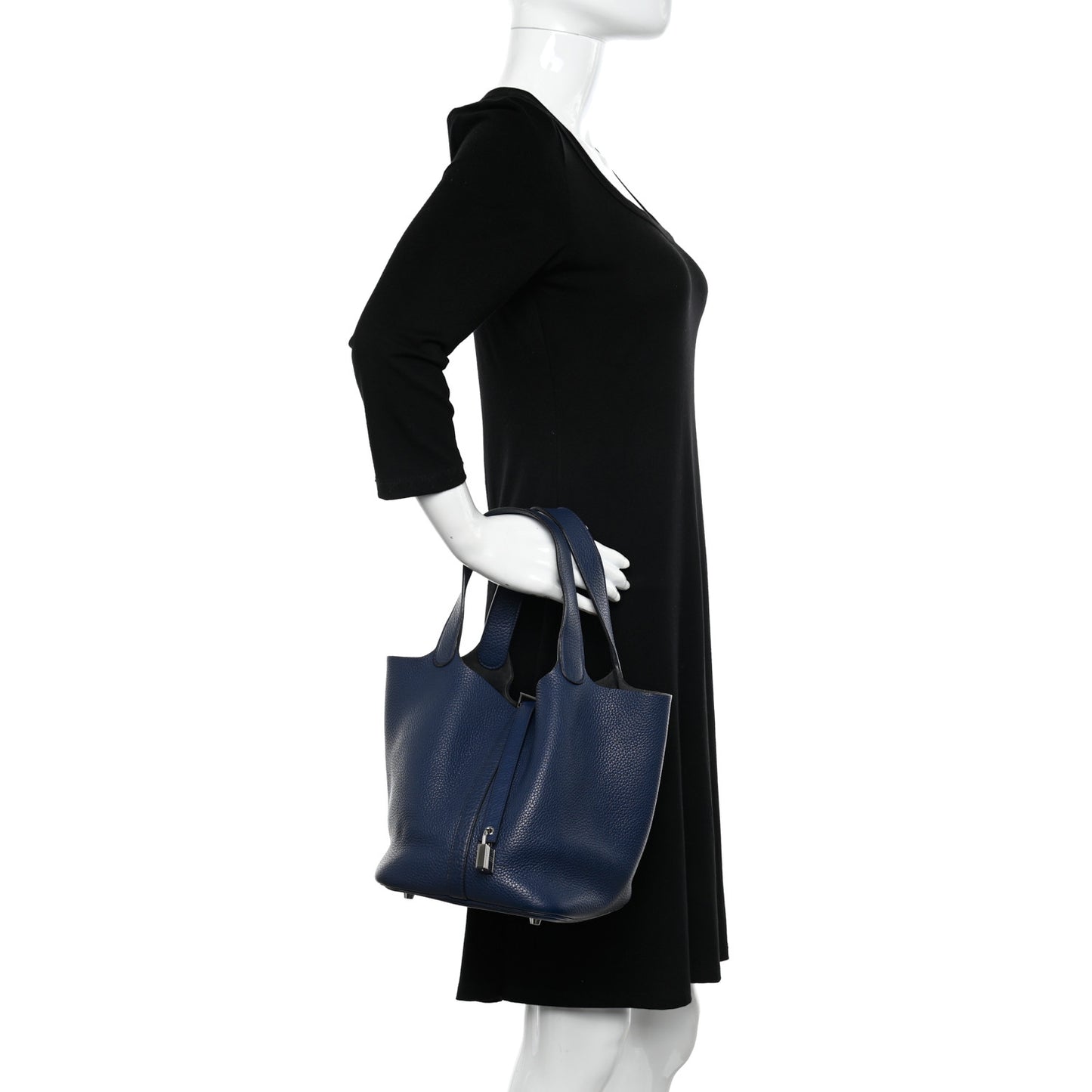 Taurillon Clemence Picotin Lock 22 MM Bleu De Prusse