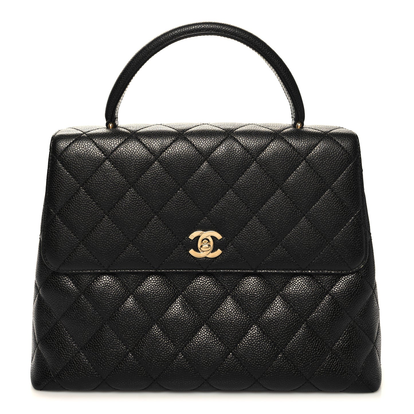 Caviar Quilted Jumbo Kelly Flap Black